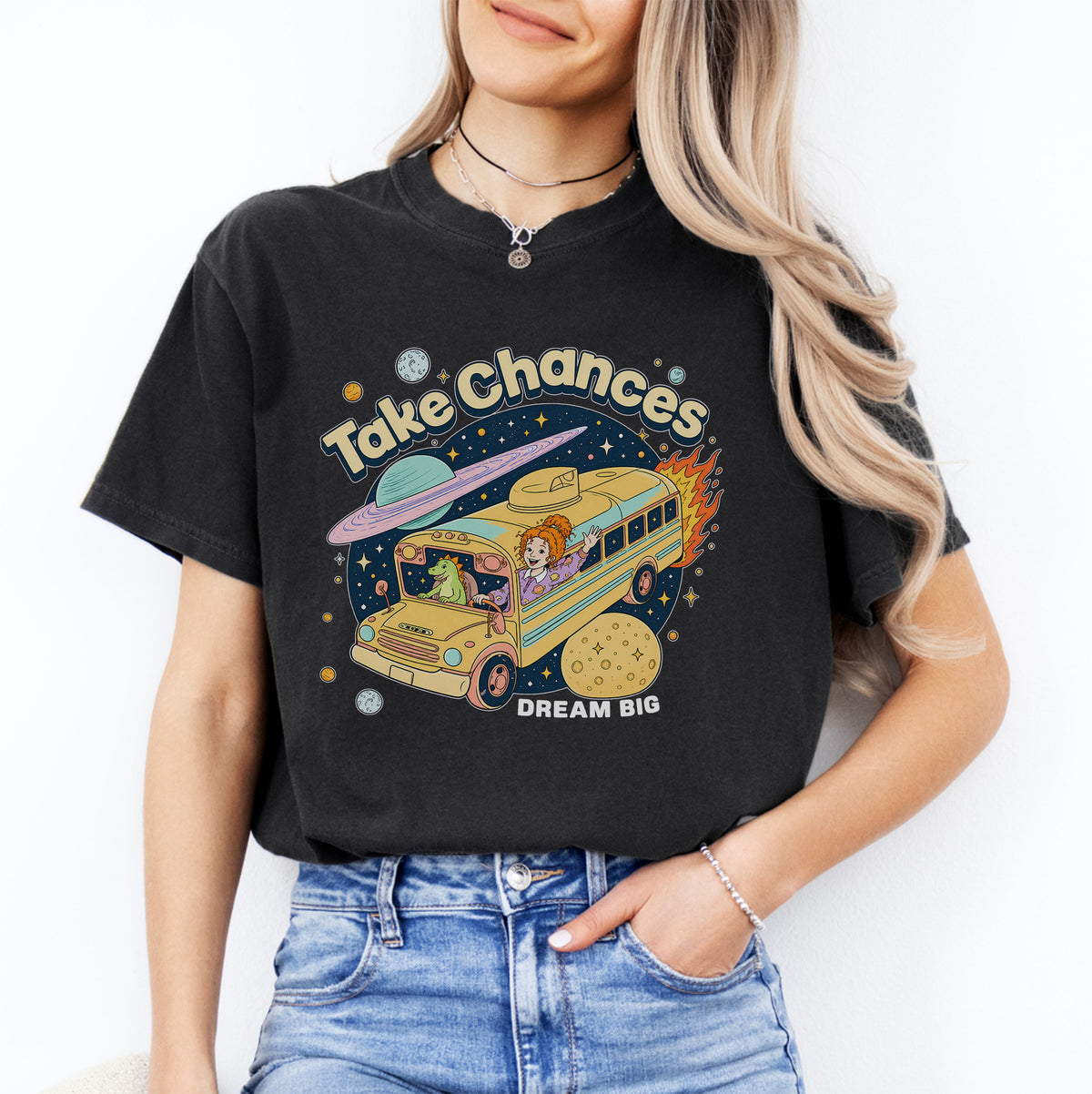 90s Science Teacher Nostalgia Graphic Top Take Chances DREAM BIG