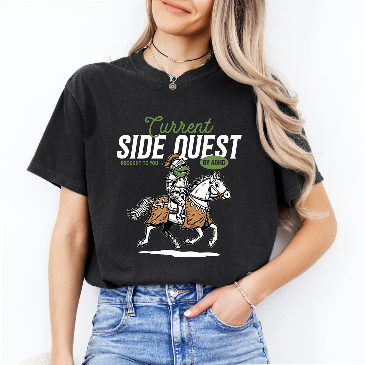 T-shirt humoristique ADHD « Quête secondaire du moment »