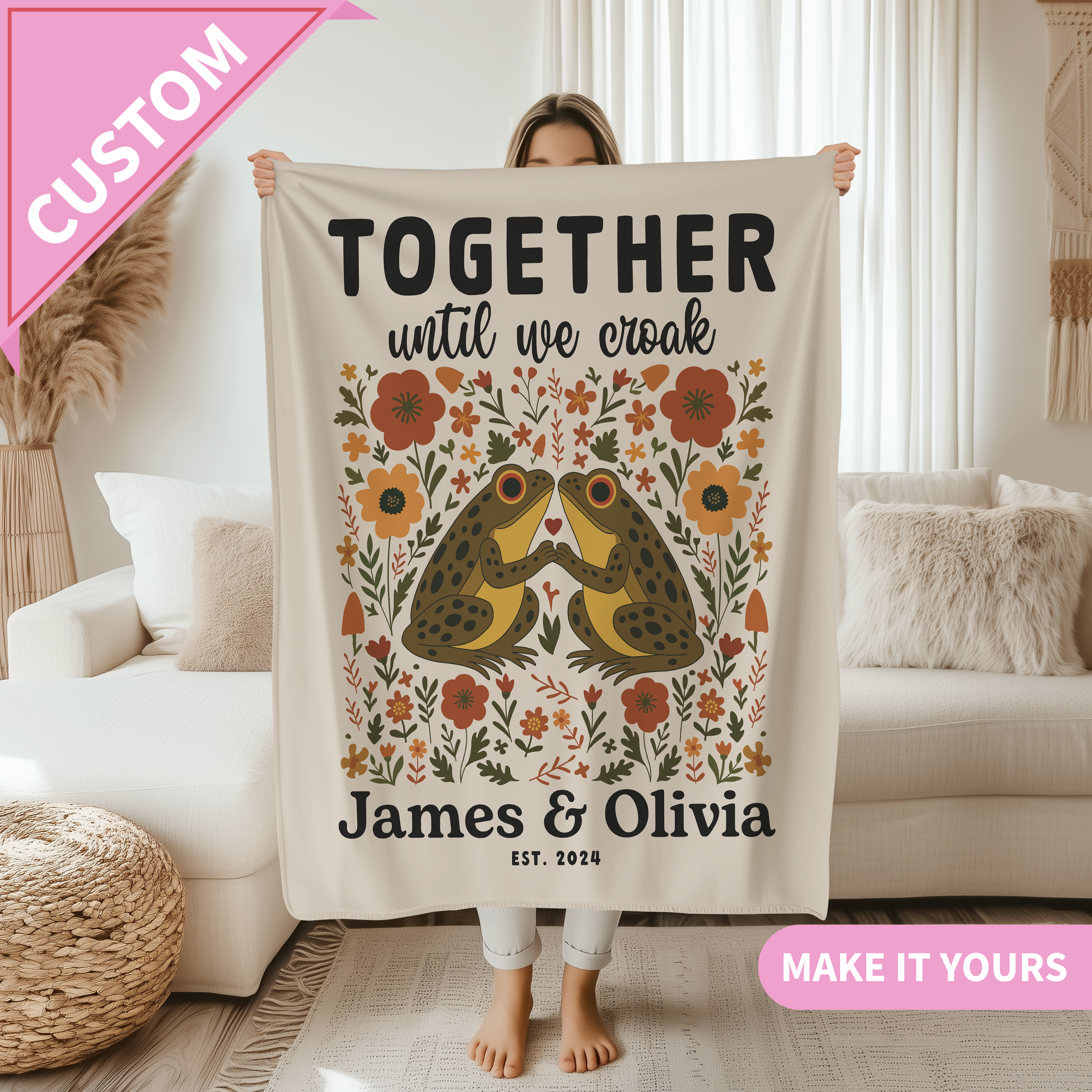 Custom Together Until We Croak Blanket