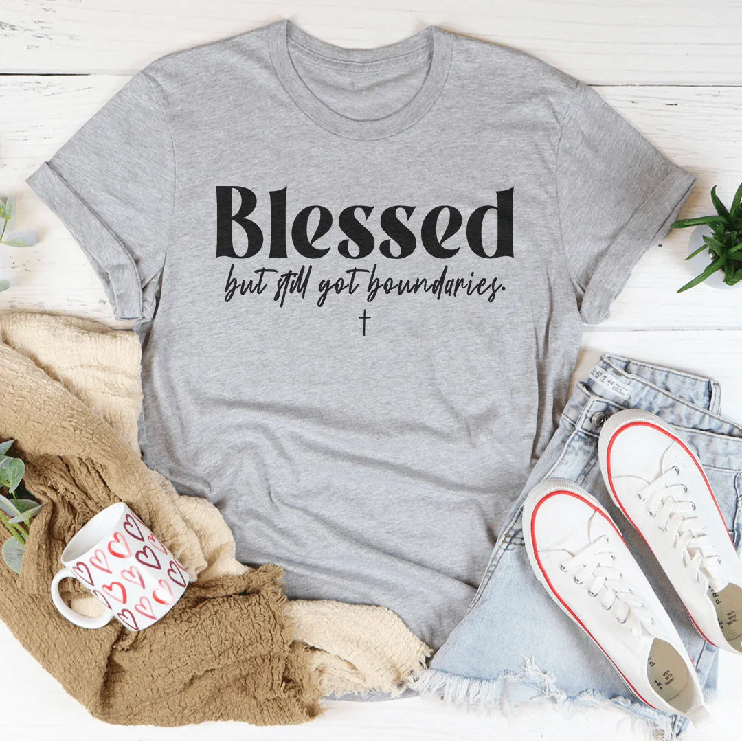 Blessed But Still Got Boundaries Tee Athletic Heather / S Peachy Sunday T-Shirt