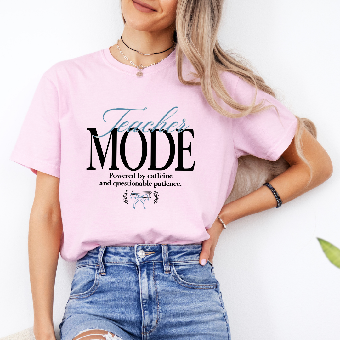 Teacher Mode Powered by Caffeine Tee