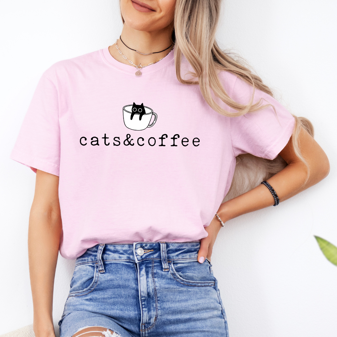 Cats And Coffee Tee