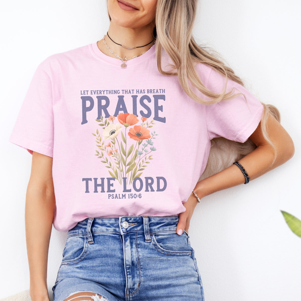 Glaubens-Shirt mit Schriftzug – „Lobet den Herrn“ Psalm 150:6