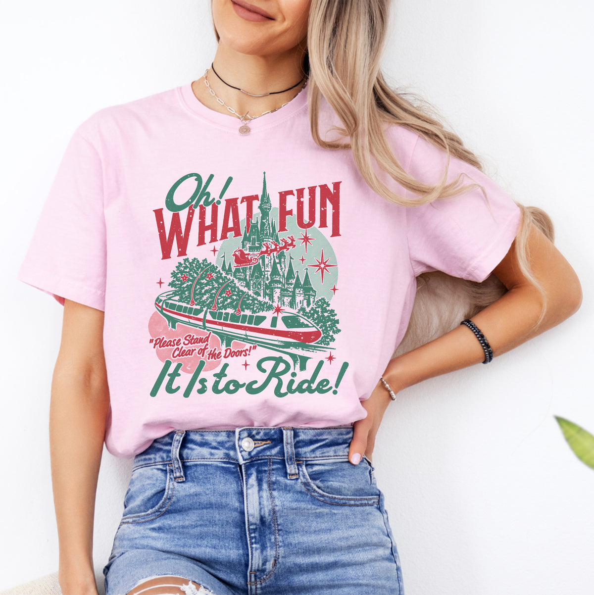 T-Shirt „Oh, wie schön ist es, an Weihnachten zu fahren“