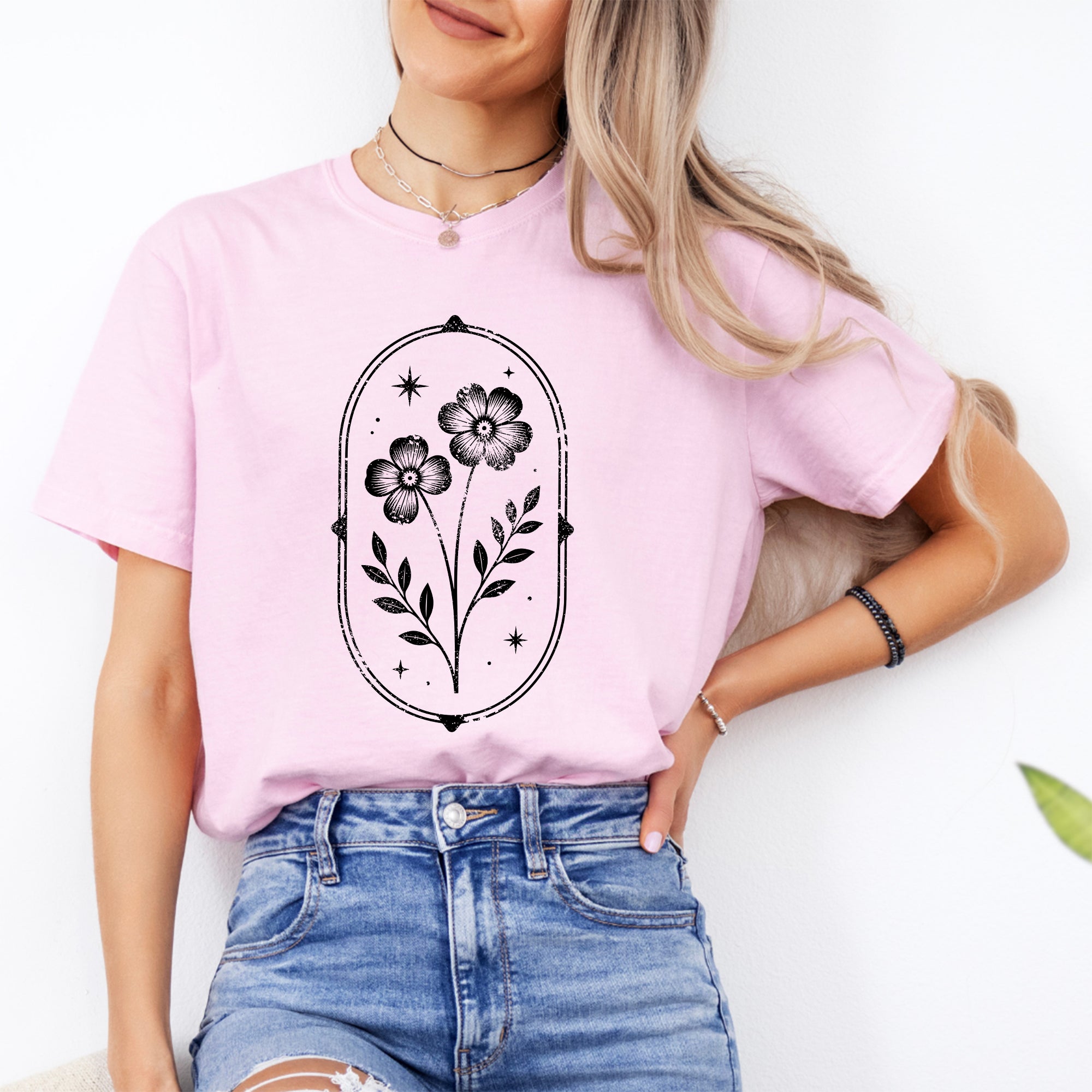 Vintage Linocut Flower Tee