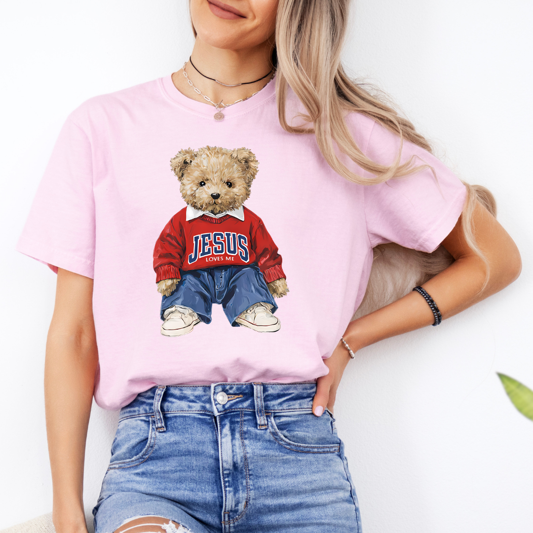 Jesus Loves Me Teddy Bear Tee