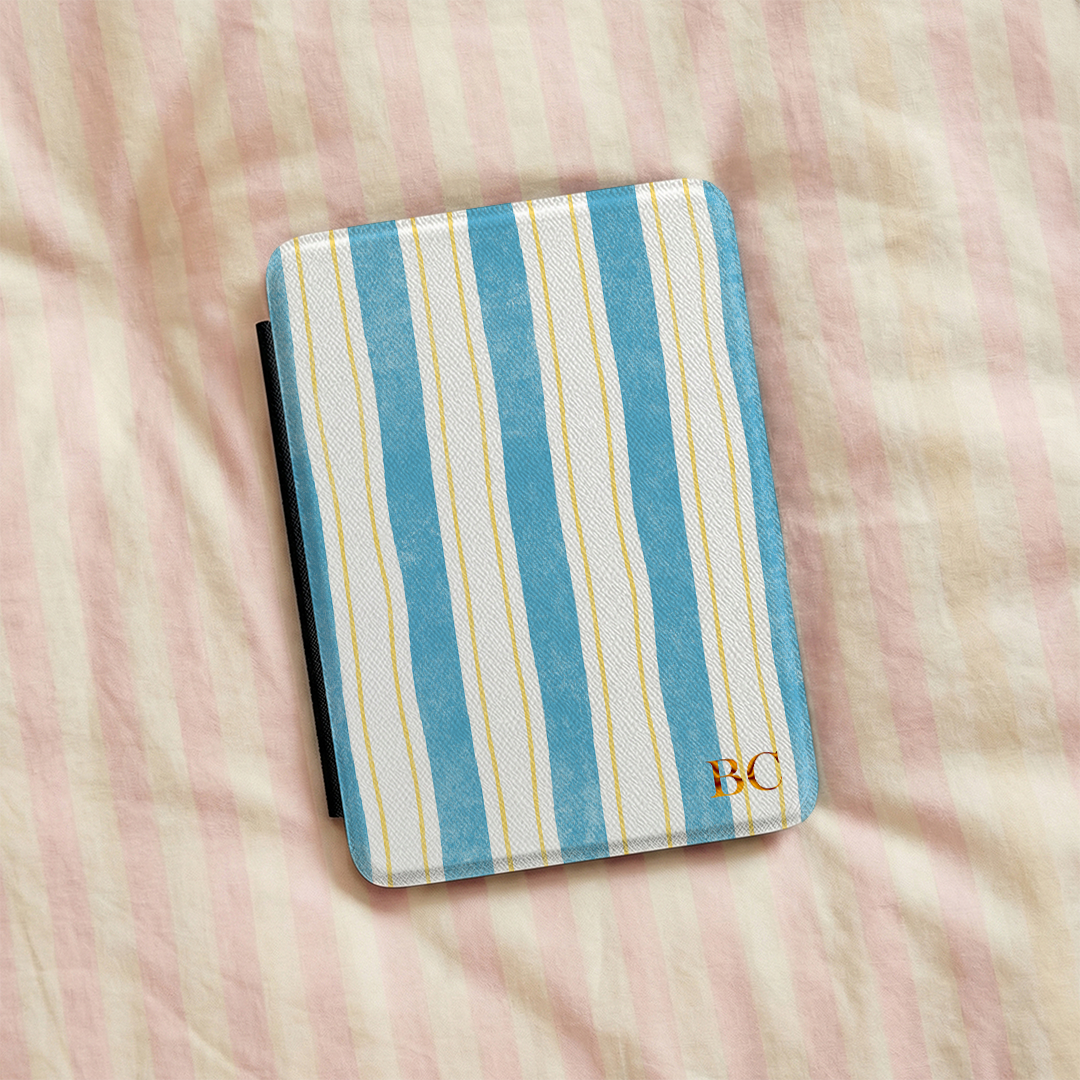 Personalized Cute Yellow Stripe Kindle Case