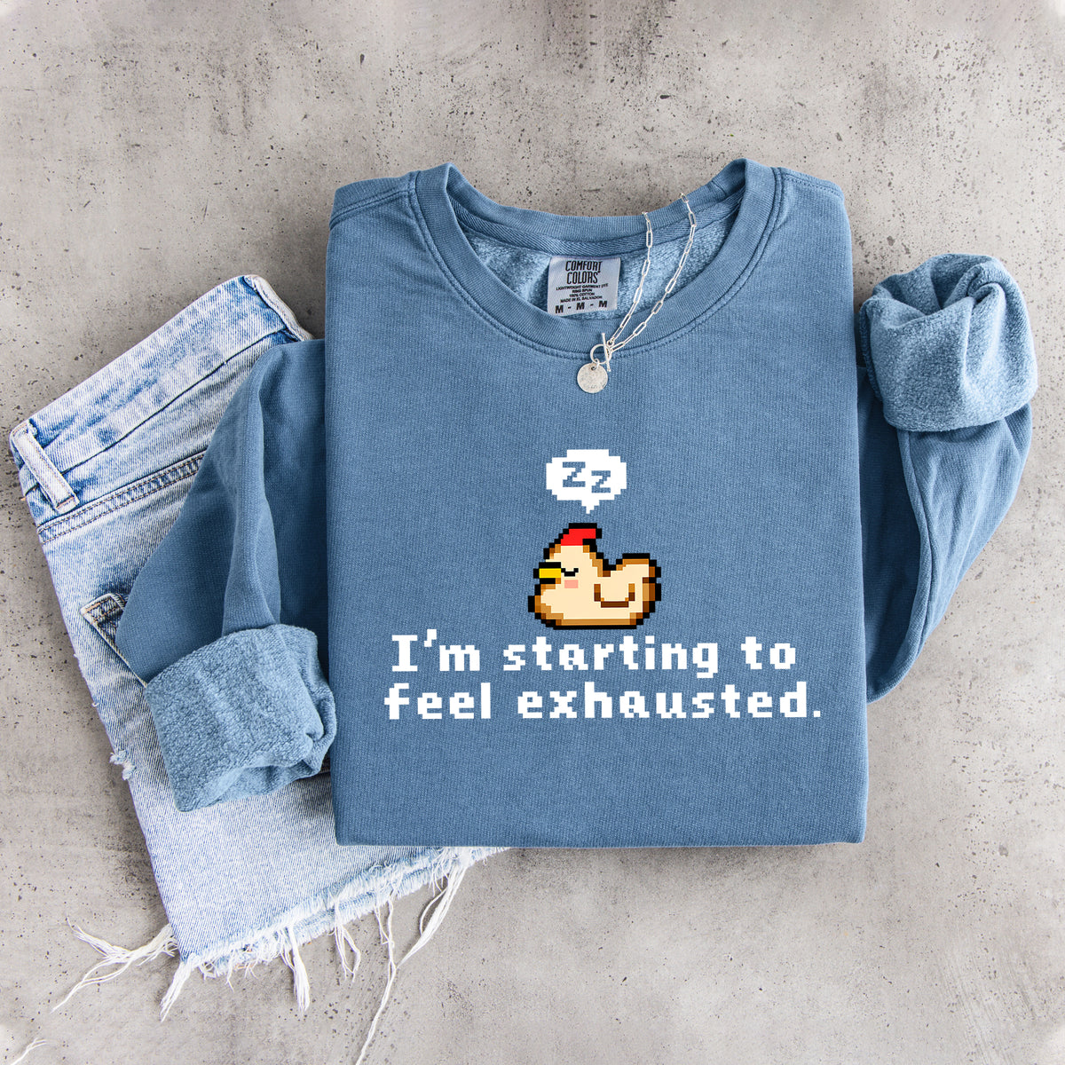 Sudadera de pollo pixelado somnoliento: «Estoy empezando a sentirme agotado»