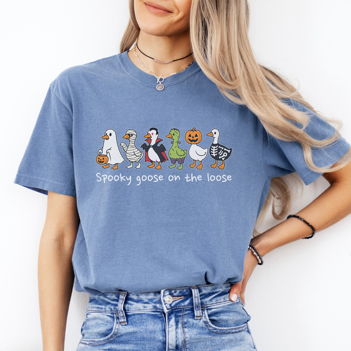 Halloween-T-Shirt mit Spooky-Goose-Motiv – \"Spooky Goose On The Loose\"