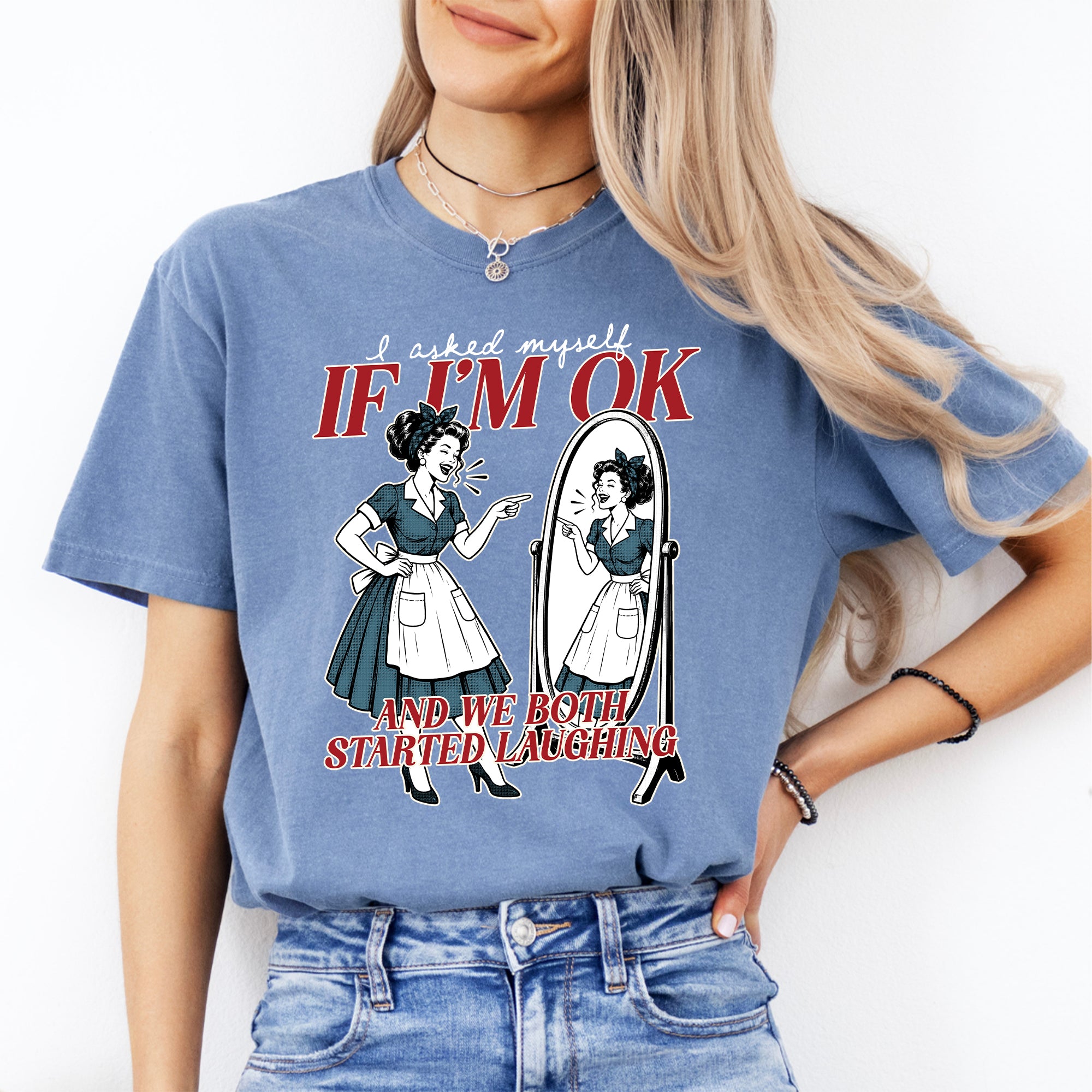 Lustiges Mental-Health-T-Shirt „Ich habe mich gefragt, ob es mir gut geht“