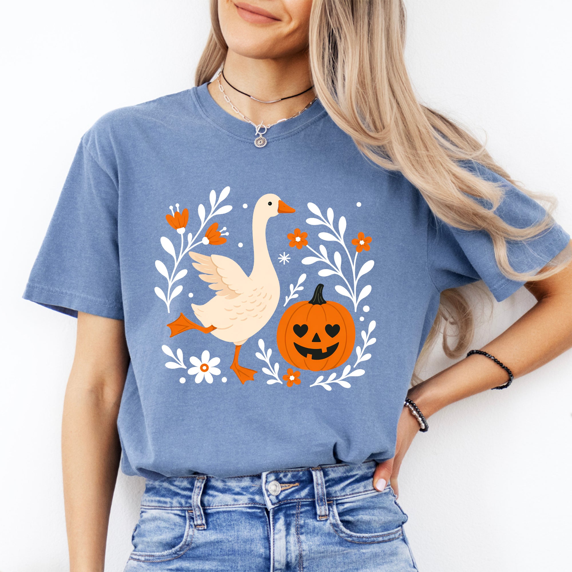 T-Shirt „Blumige Herbstgans“