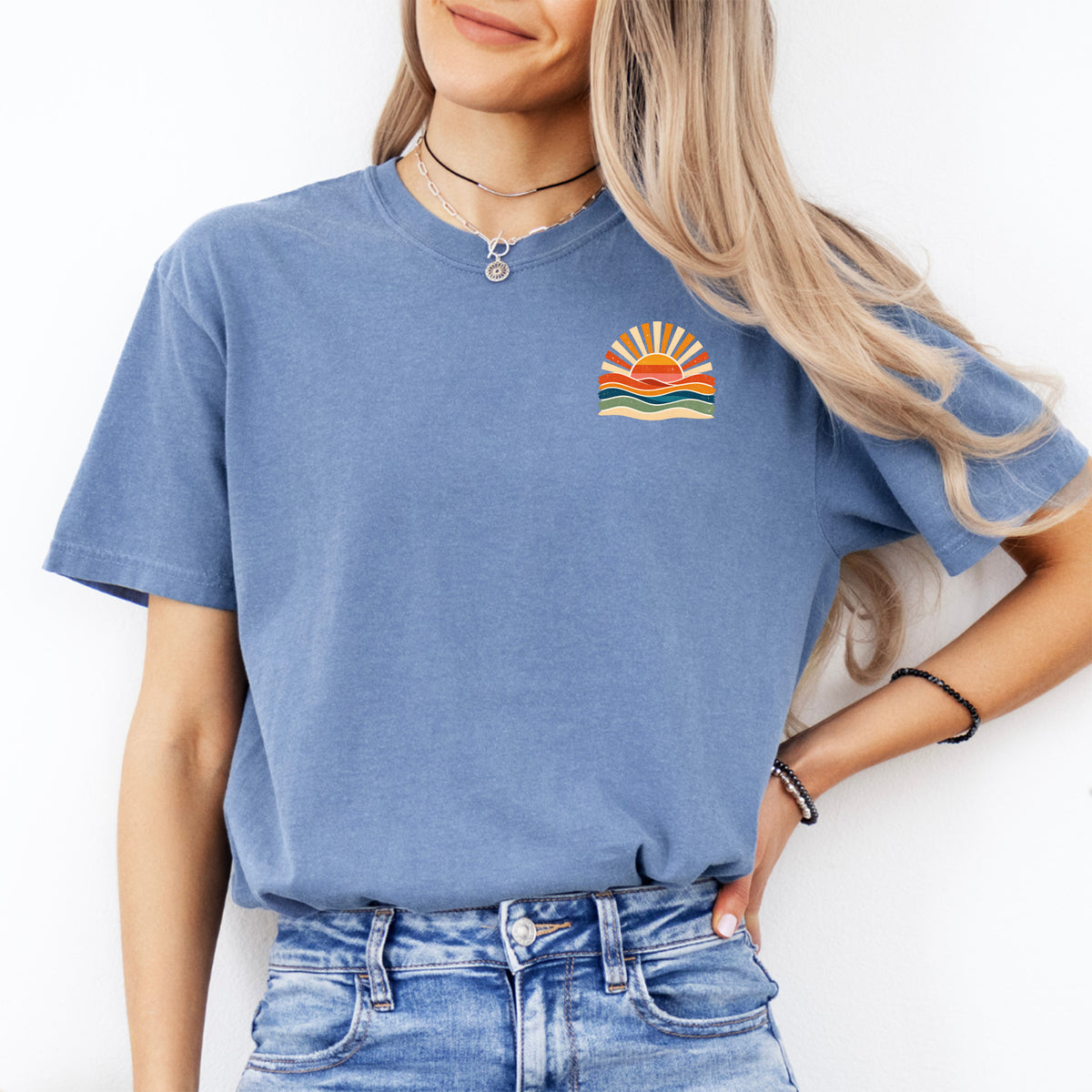 T-shirt d’été rétro « Ocean Sun »