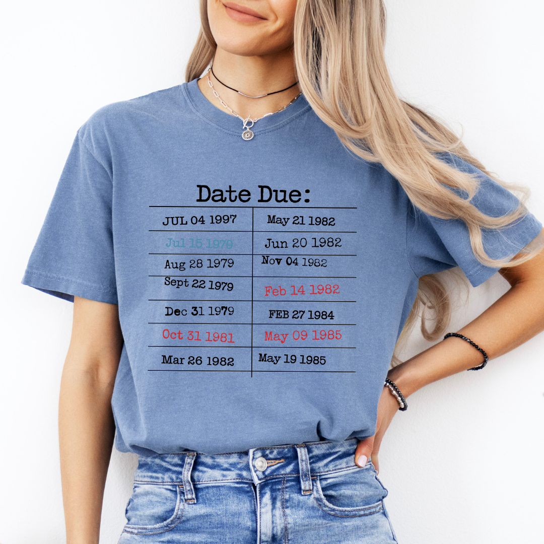 Retro Library Due Date Tee