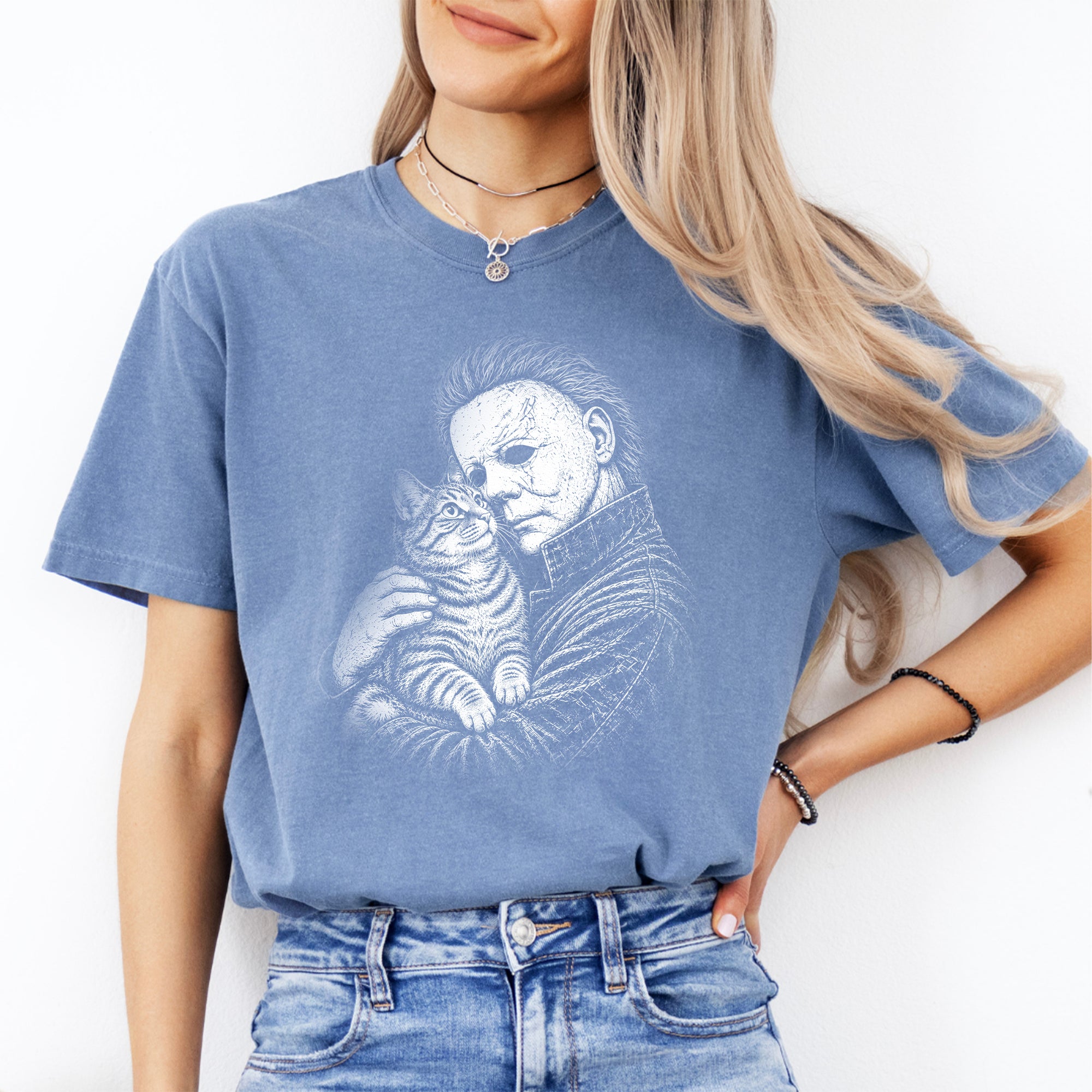 T-shirt « Horror Character Love » avec chat