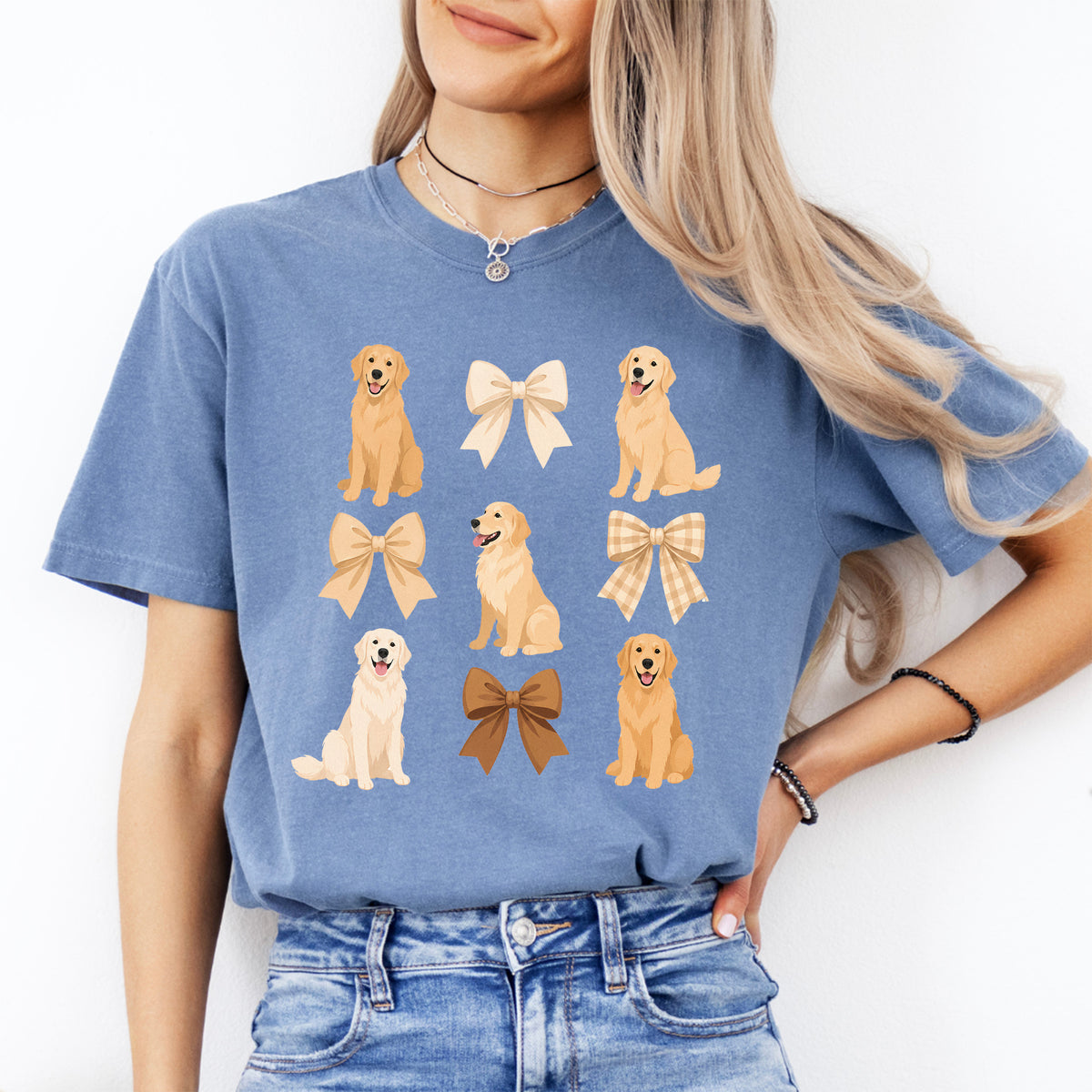 Golden-Retriever-Coquette-T-Shirt