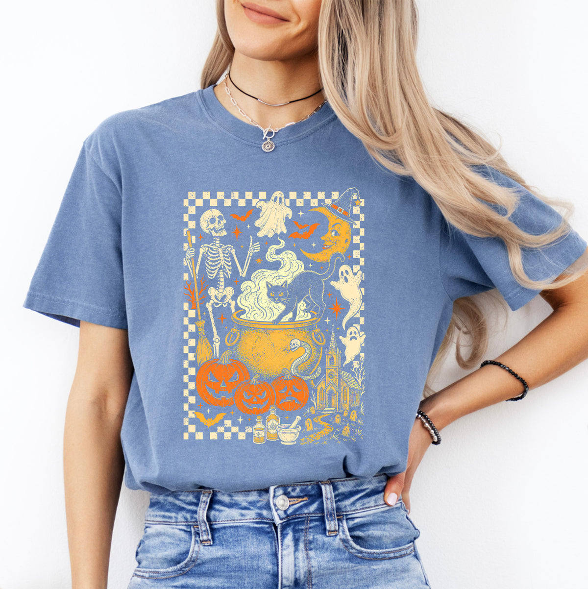 Camiseta de Halloween con aire retro y escalofriante