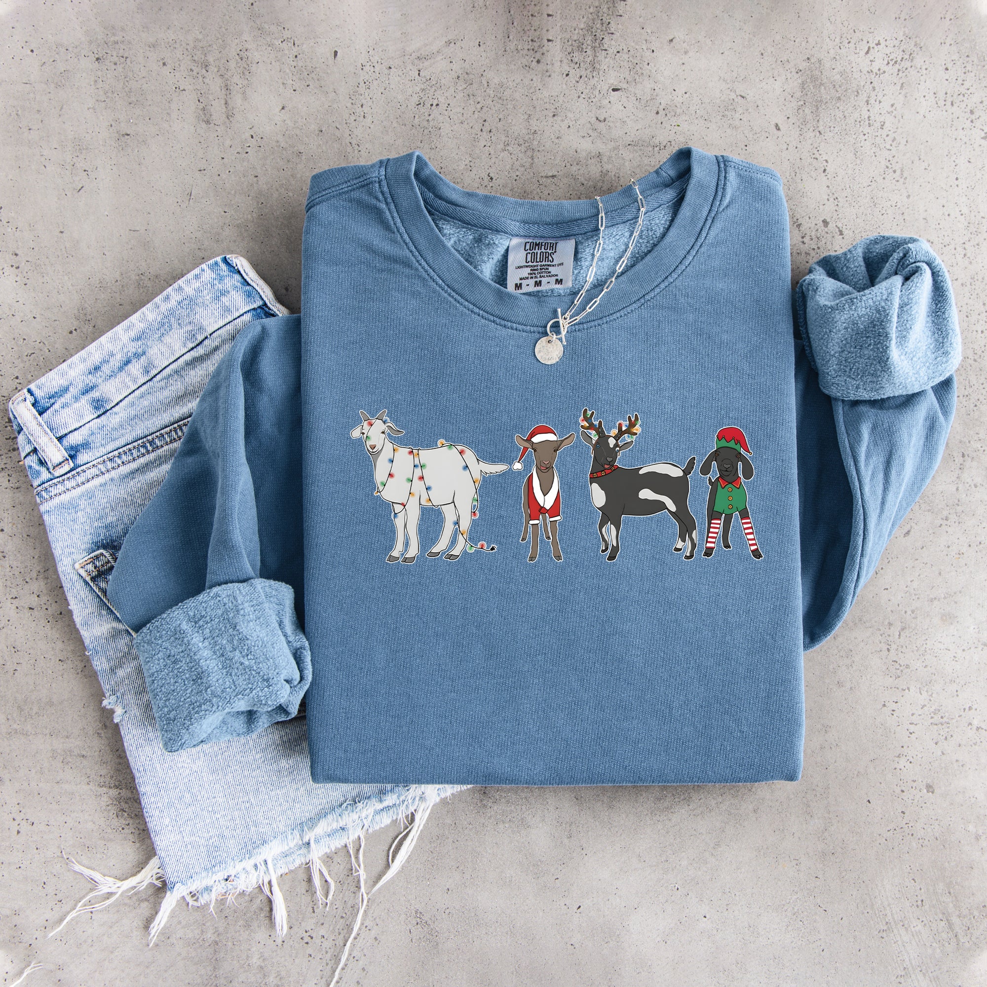 Weihnachts-Ziegen-Sweatshirt