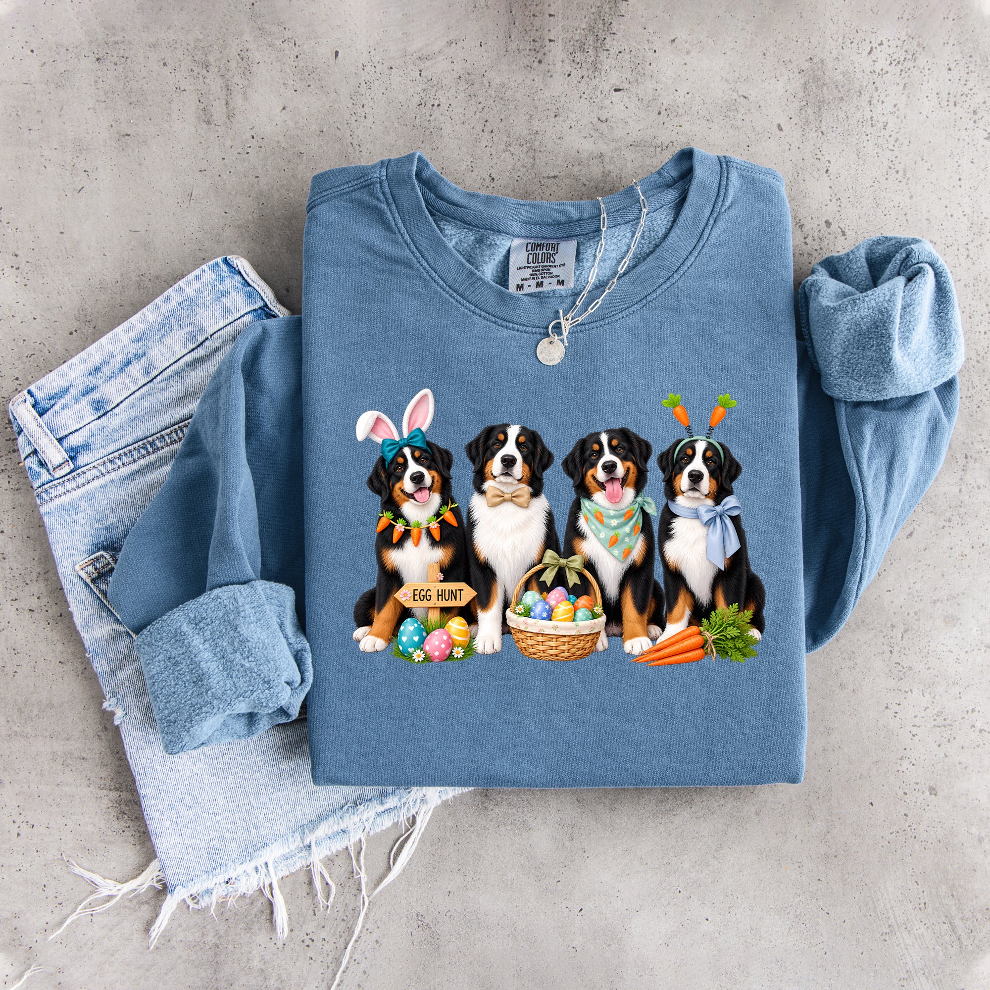 Oster-Sweatshirt mit Berner Sennenhund