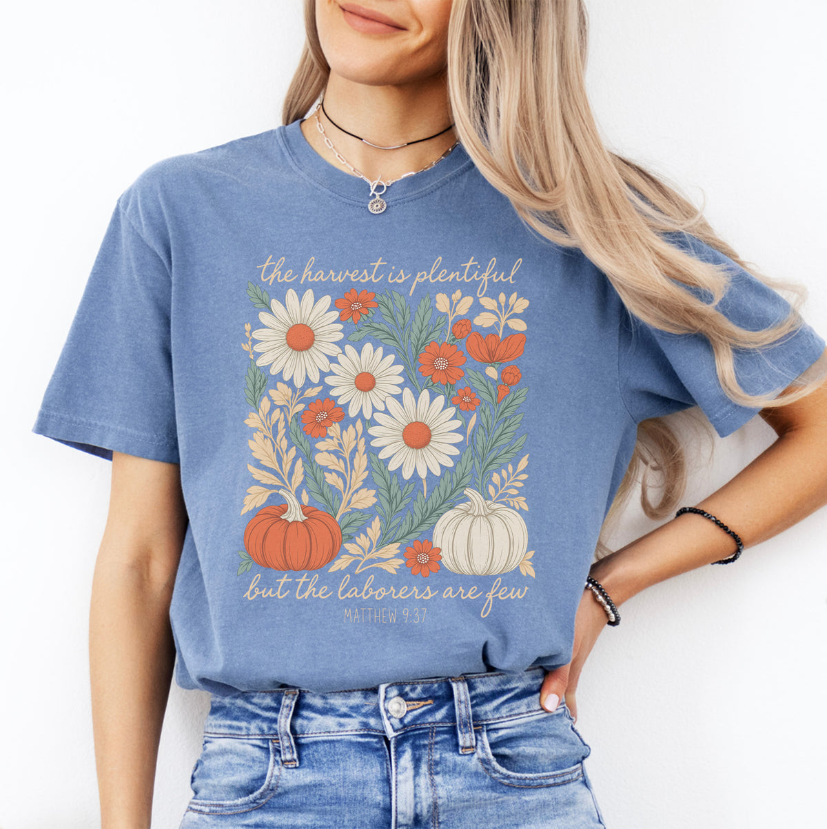 The Harvest Is Plentiful Christian Harvest Graphic Tee