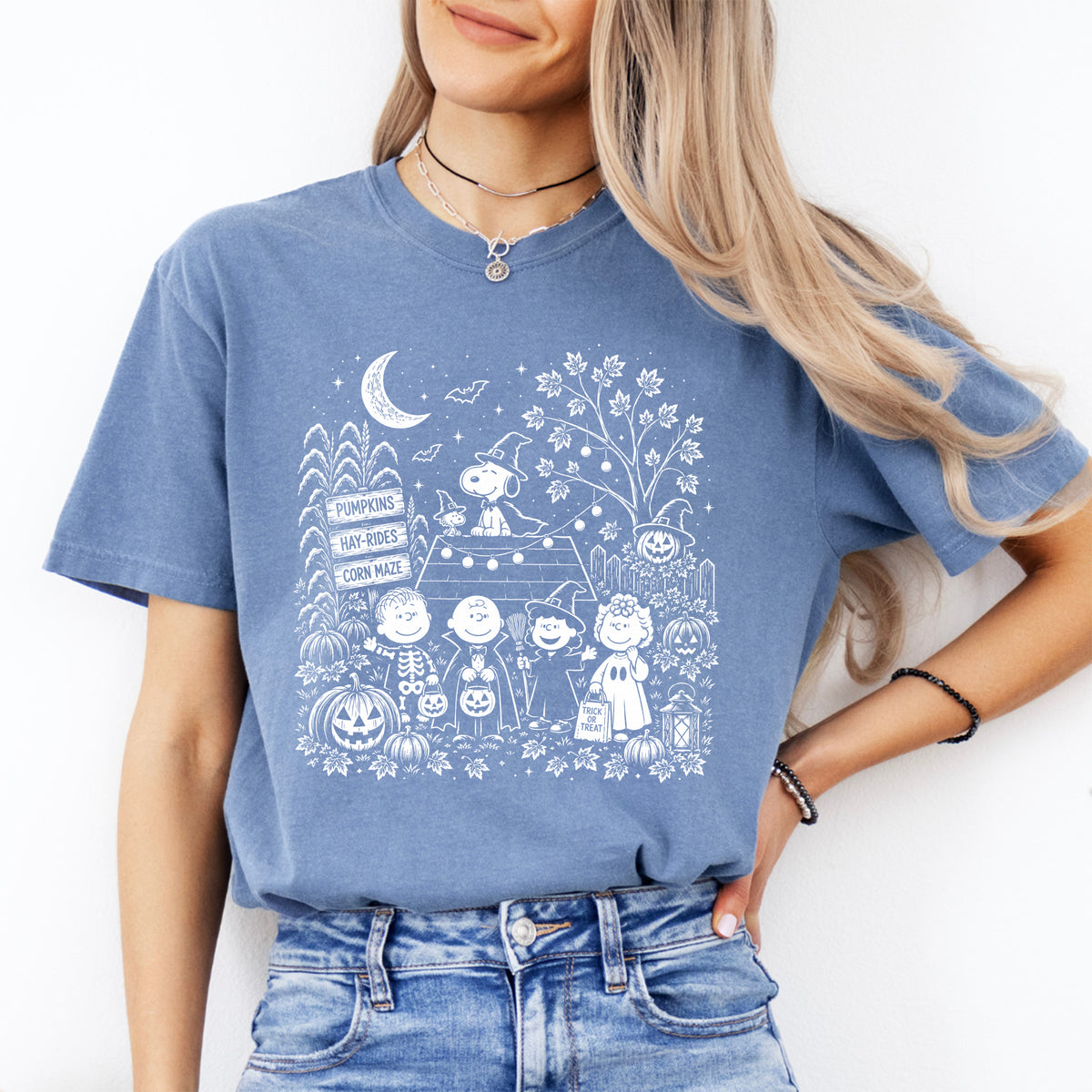 T-Shirt mit gruseligem Patch-Motiv