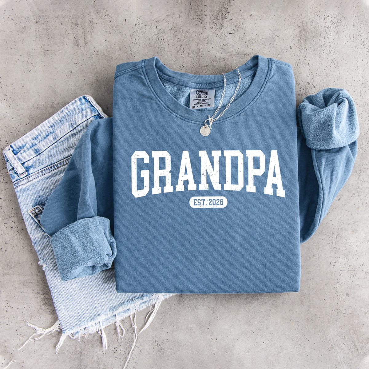 Personalisierbares College-Sweatshirt für Opa mit Gründungsjahr