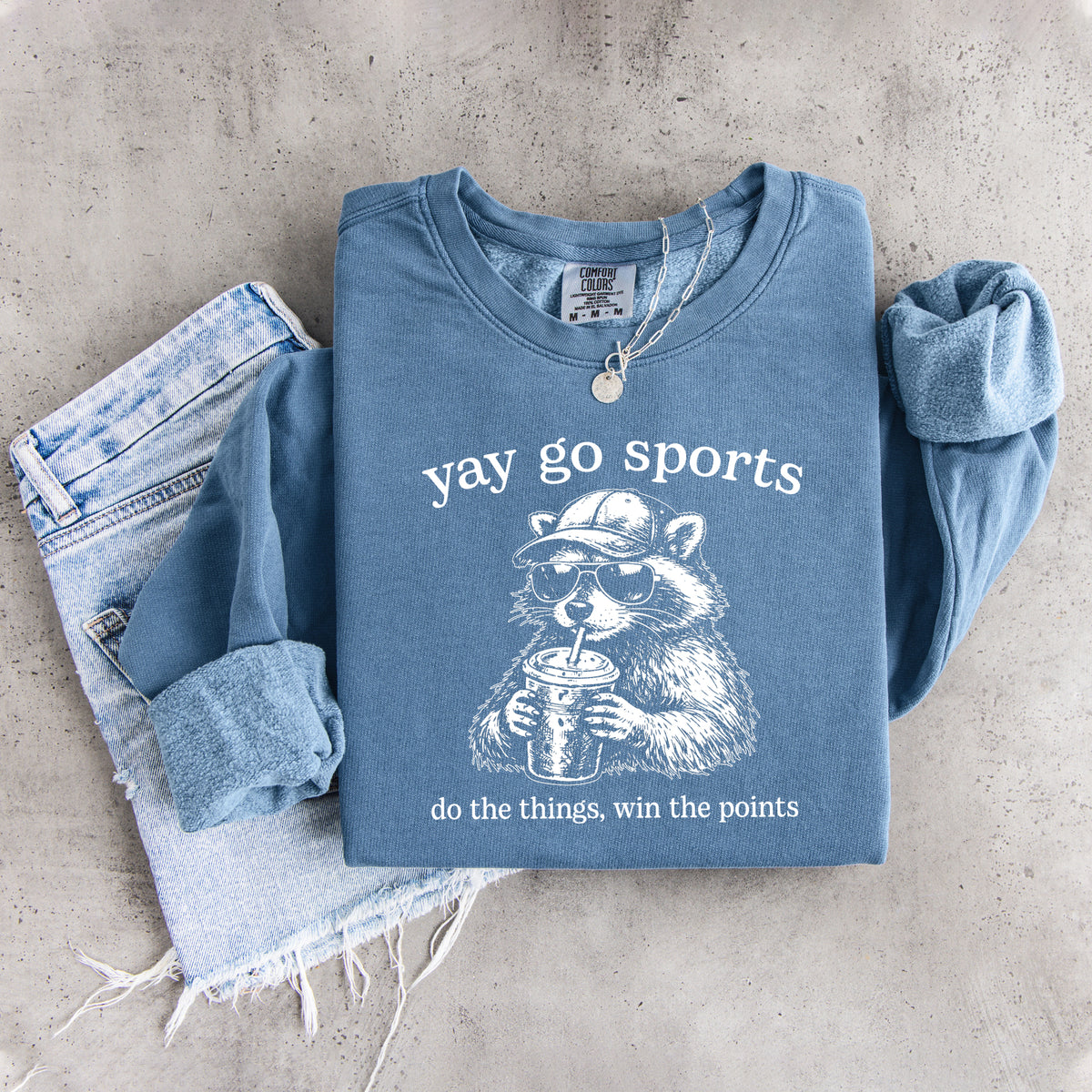 Sudadera divertida de mapache «Yay Go Sports»