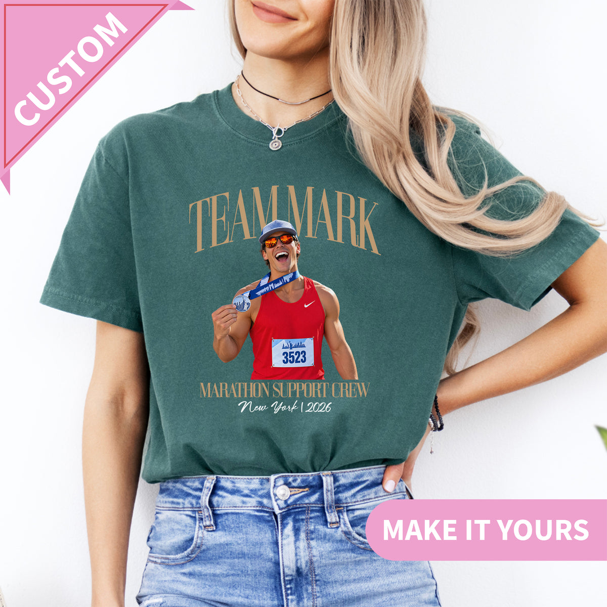 Personalized Marathon Support Crew Tee