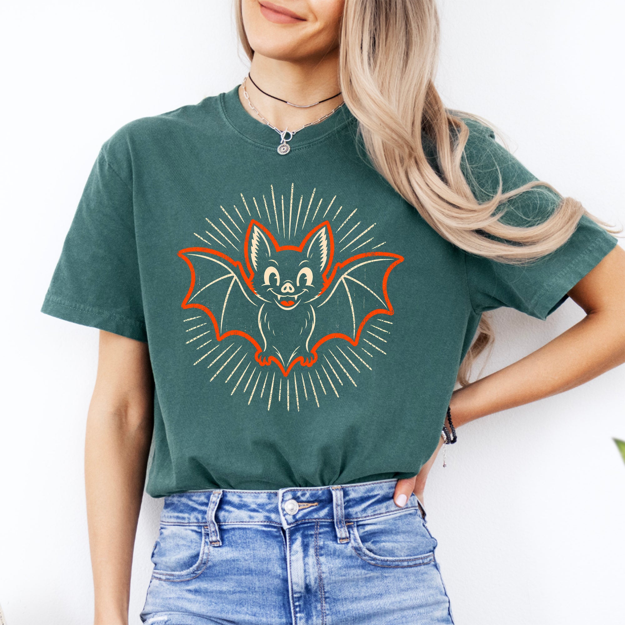 Retro-Fledermaus-T-Shirt