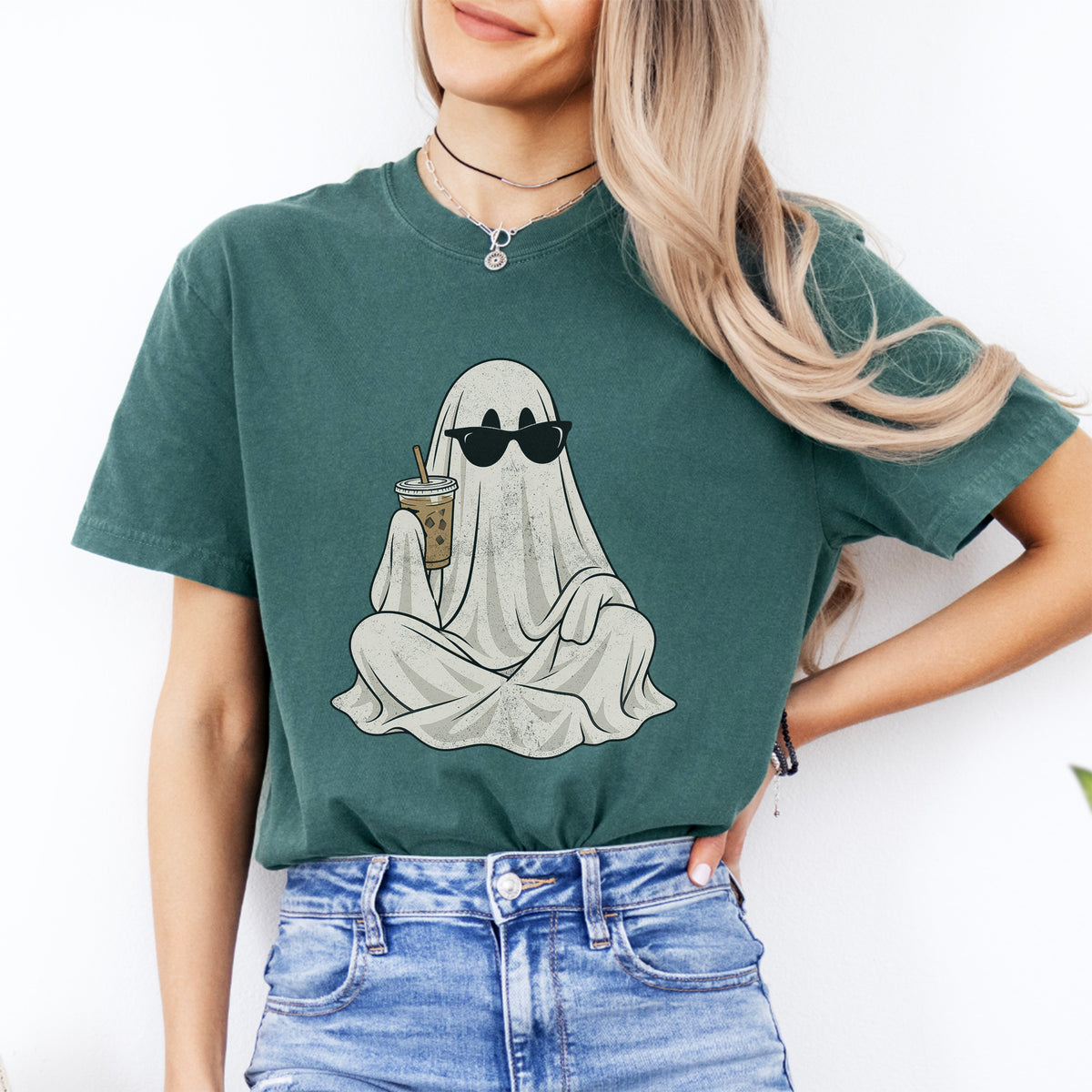 T-shirt « Fantôme buvant du café »