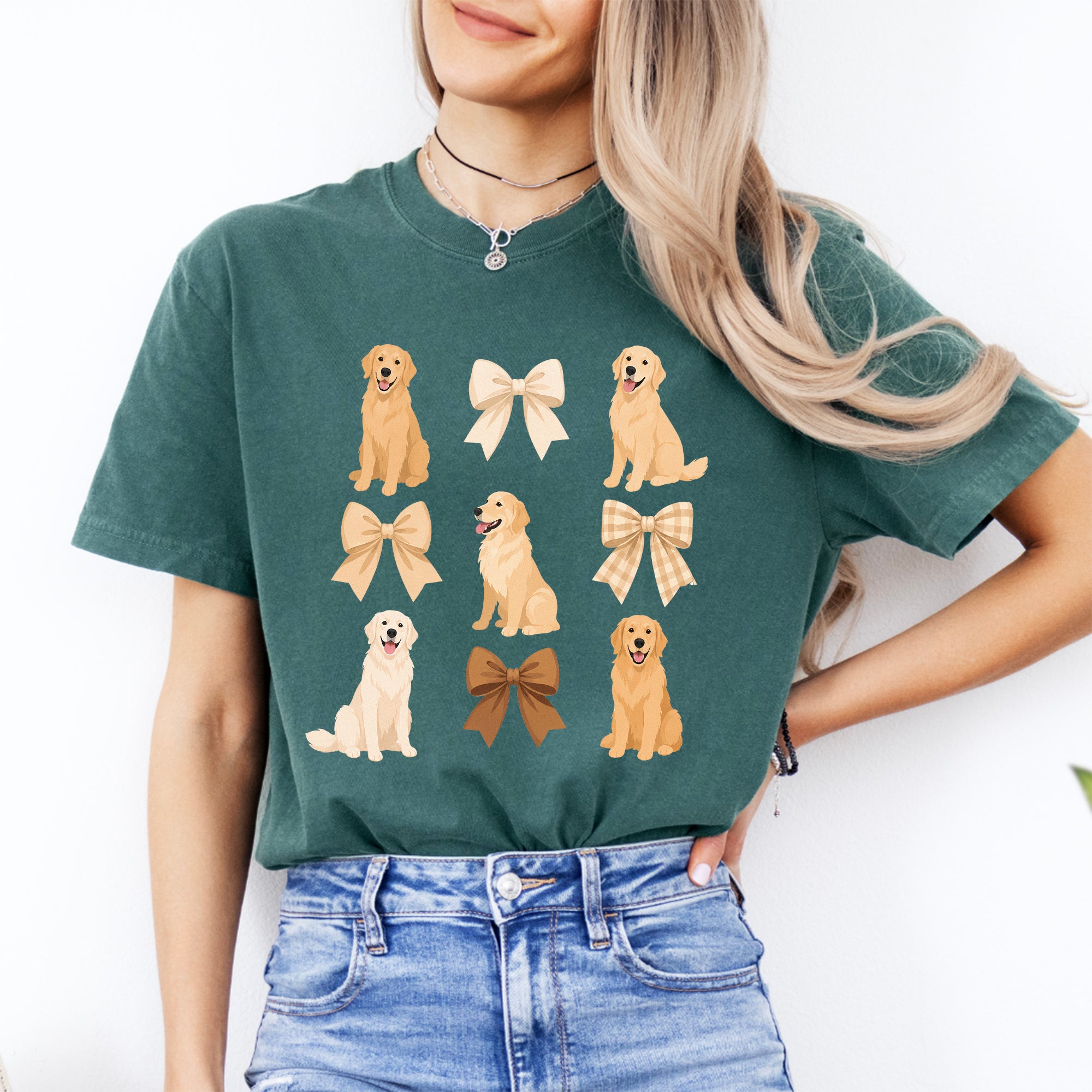 Golden-Retriever-Coquette-T-Shirt