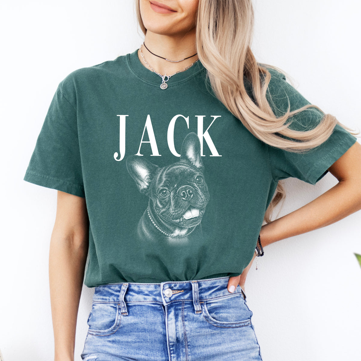 Camiseta gráfica personalizada de retrato de mascota estilo boceto - Camiseta personalizada de mascota