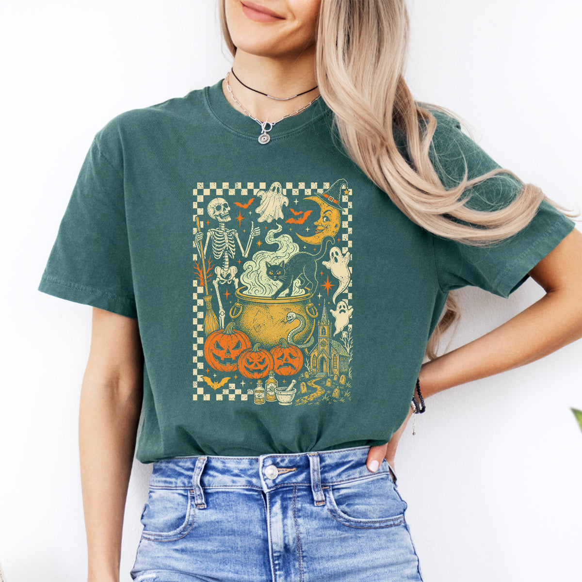 Camiseta de Halloween con aire retro y escalofriante