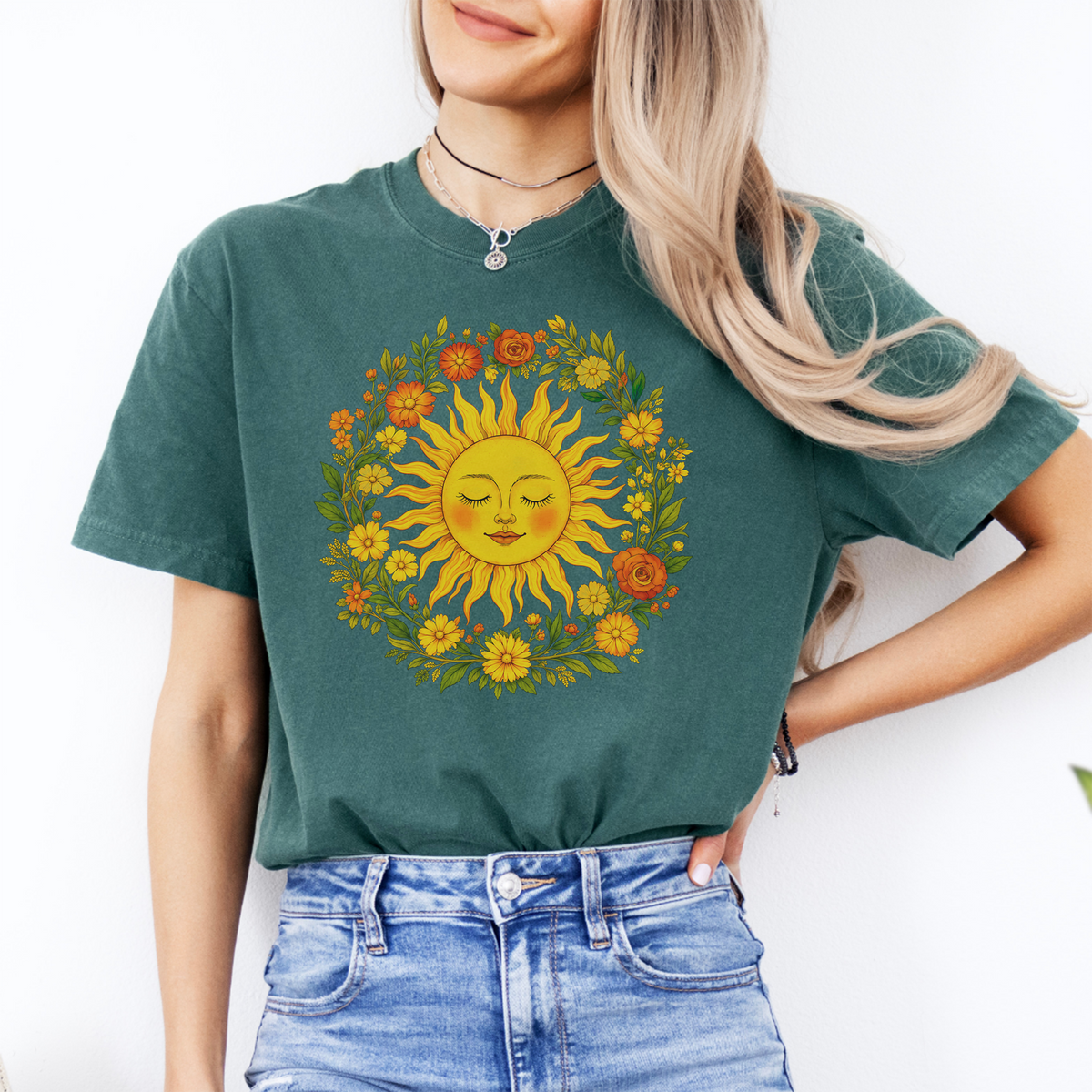 Boho-Spiritual-Sonnen-T-Shirt