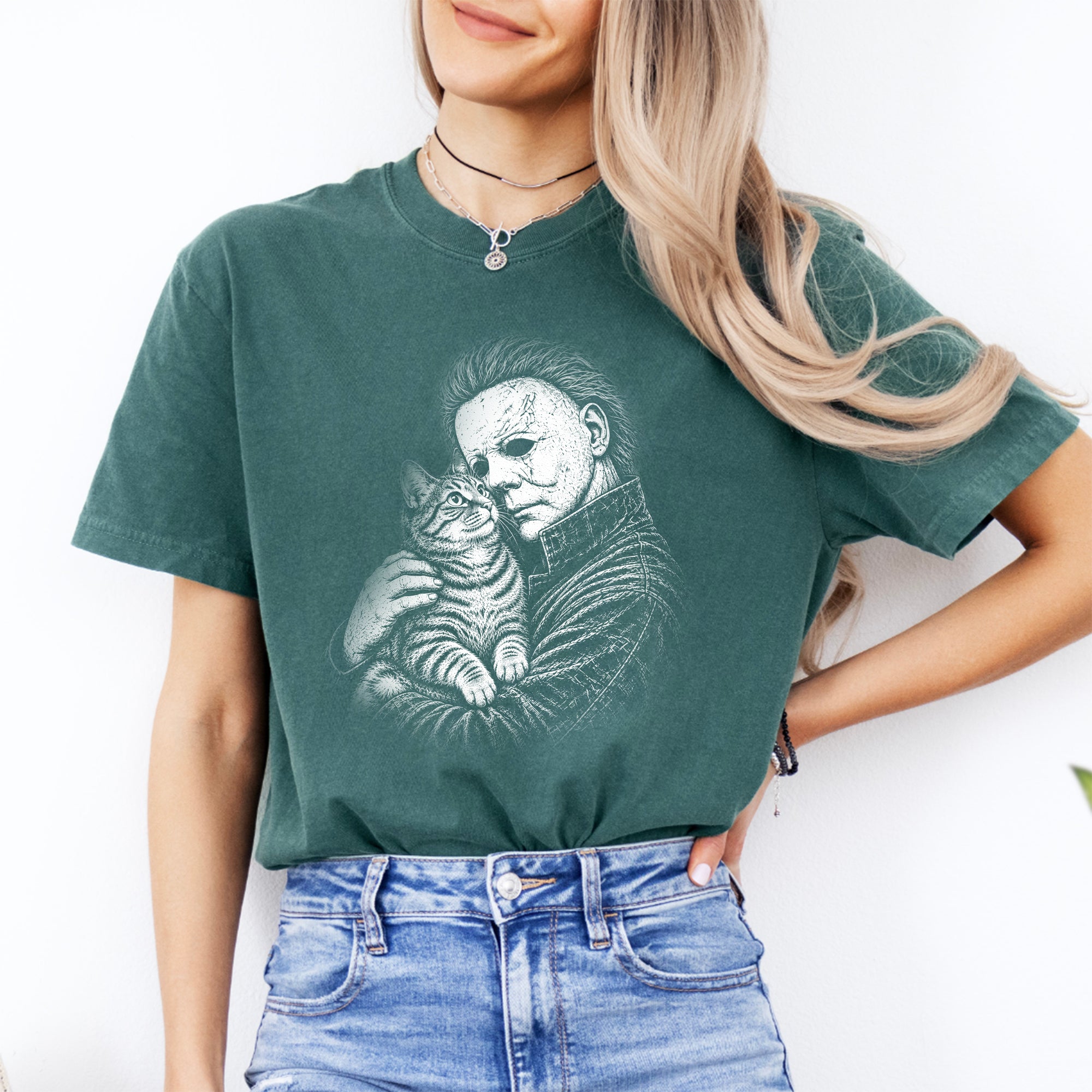 T-shirt « Horror Character Love » avec chat