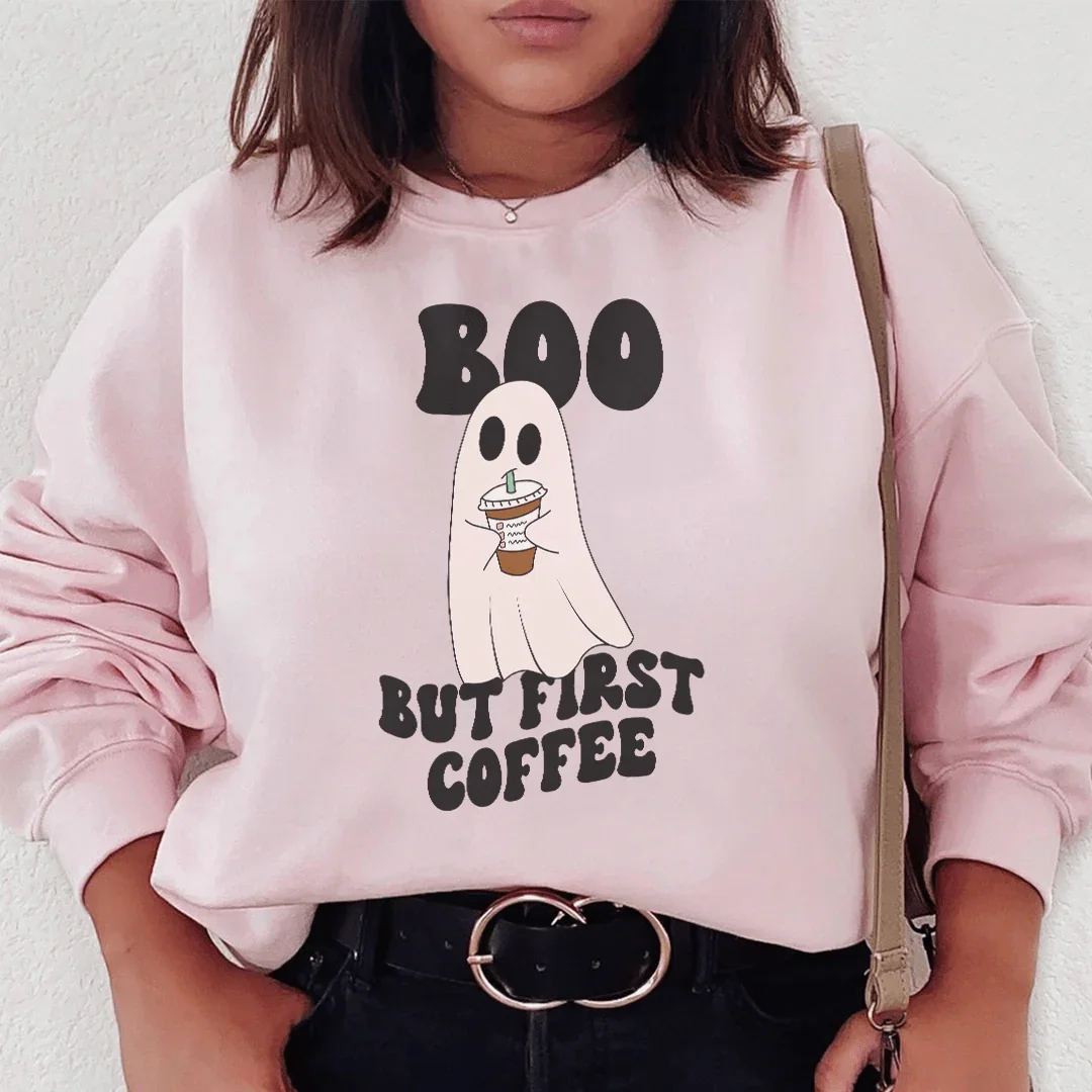 Boo But First Coffee Sweatshirt Peachy Sunday T-Shirt