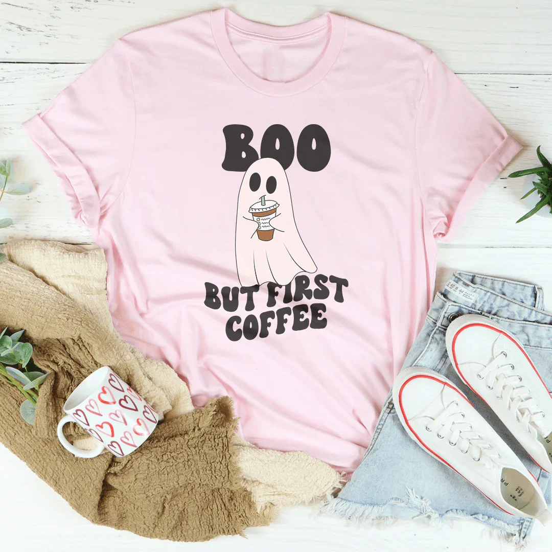 Boo But First Coffee Tee Peachy Sunday T-Shirt