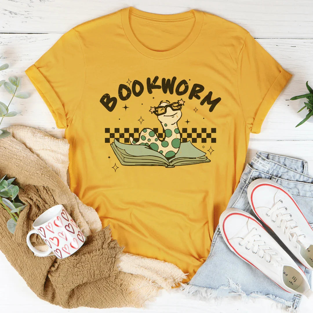 Book Worm Tee Mustard / S Peachy Sunday T-Shirt