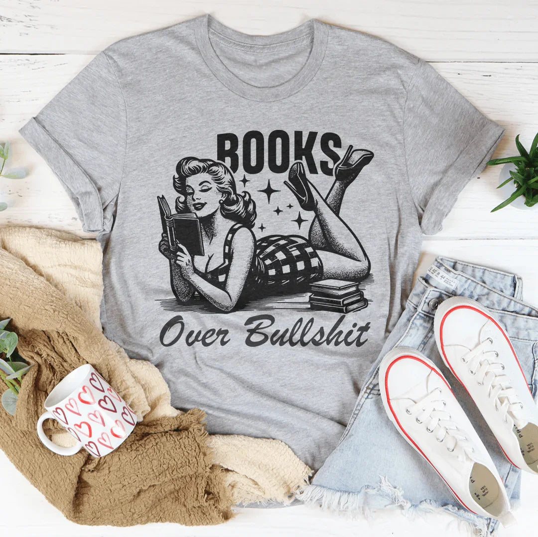 Books Over Bullshit Tee Athletic Heather / S Peachy Sunday T-Shirt