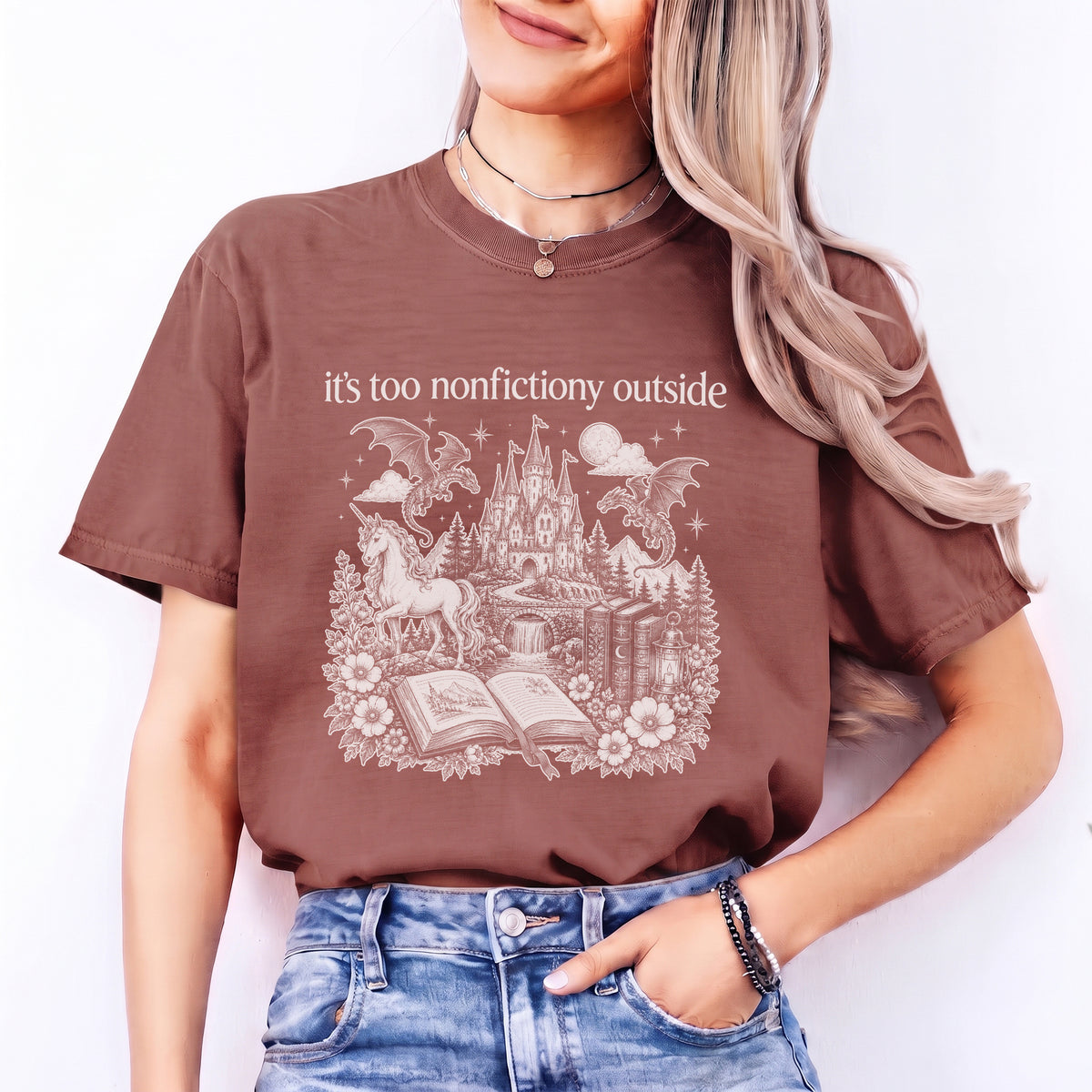 « It's Too Nonfictiony Outside » – Haut graphique pour passionné(e) de livres fantastiques