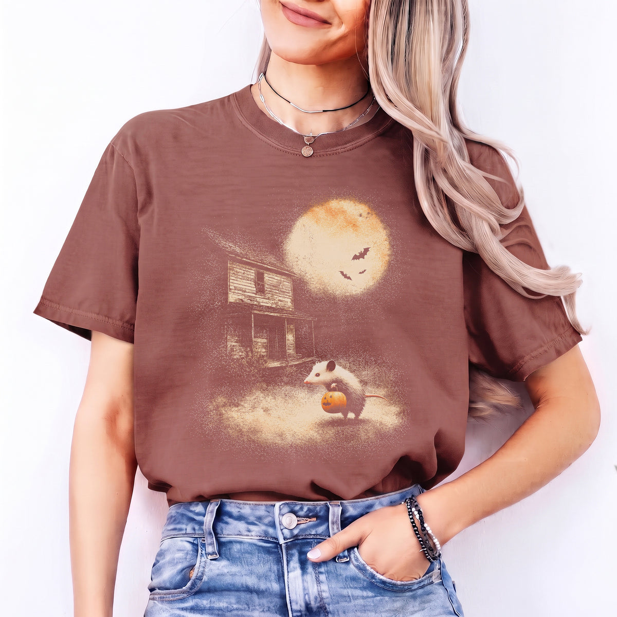 T-shirt opossum vintage d'Halloween