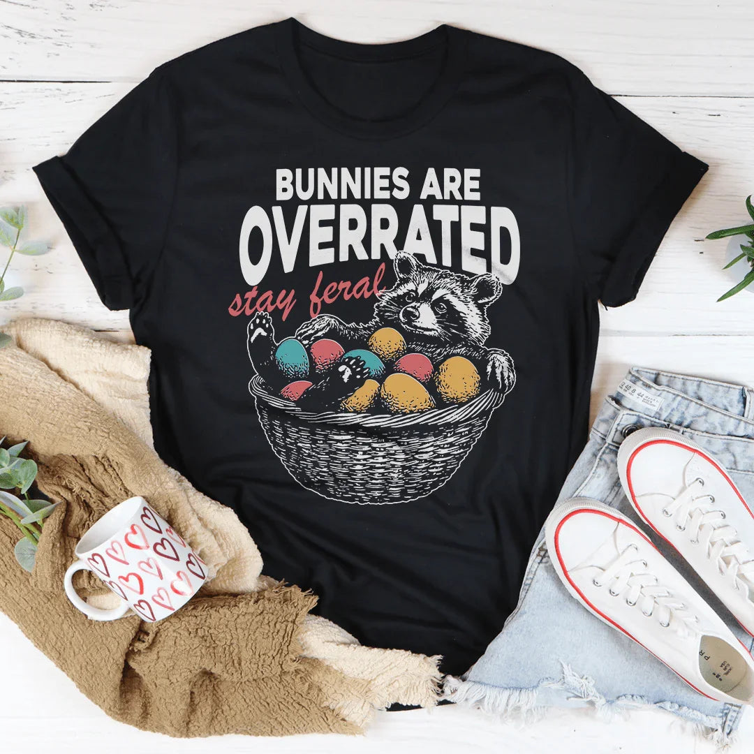 Bunnies Are Overrated Stay Feral Tee Black Heather / S Peachy Sunday T-Shirt