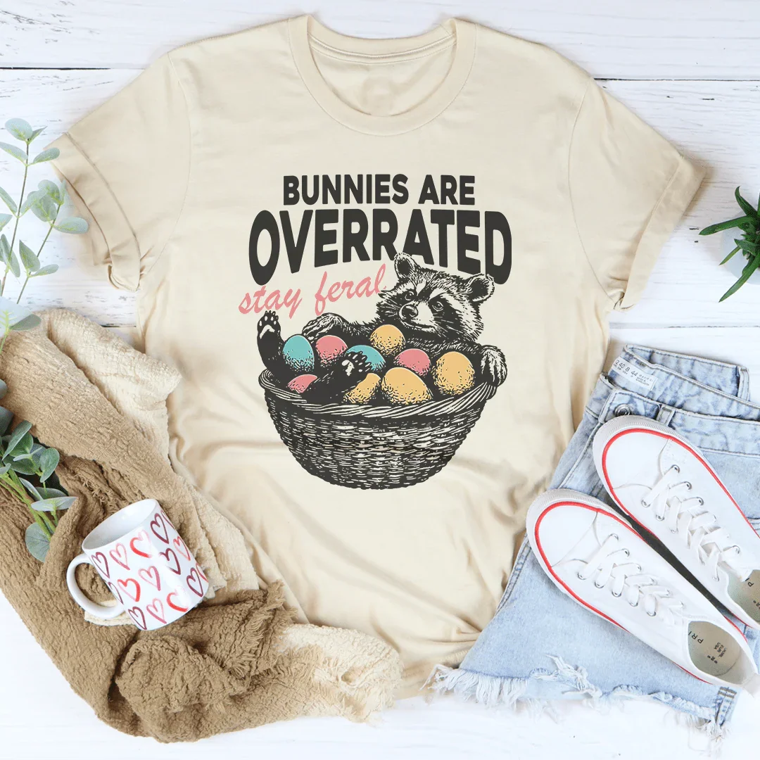 Bunnies Are Overrated Stay Feral Tee Soft Cream / S Peachy Sunday T-Shirt