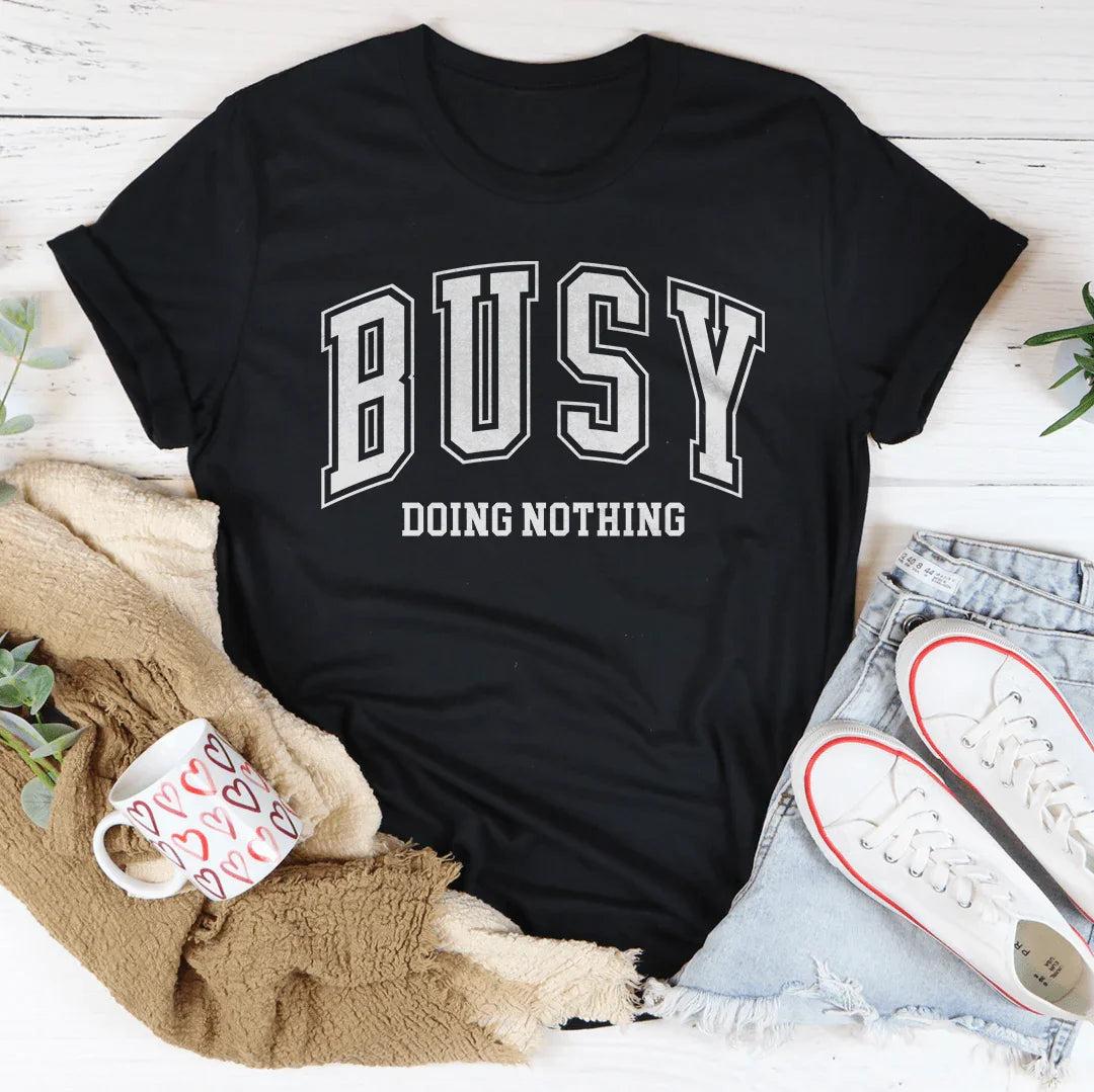 Busy Doing Nothing Tee Black Heather / S Peachy Sunday T-Shirt