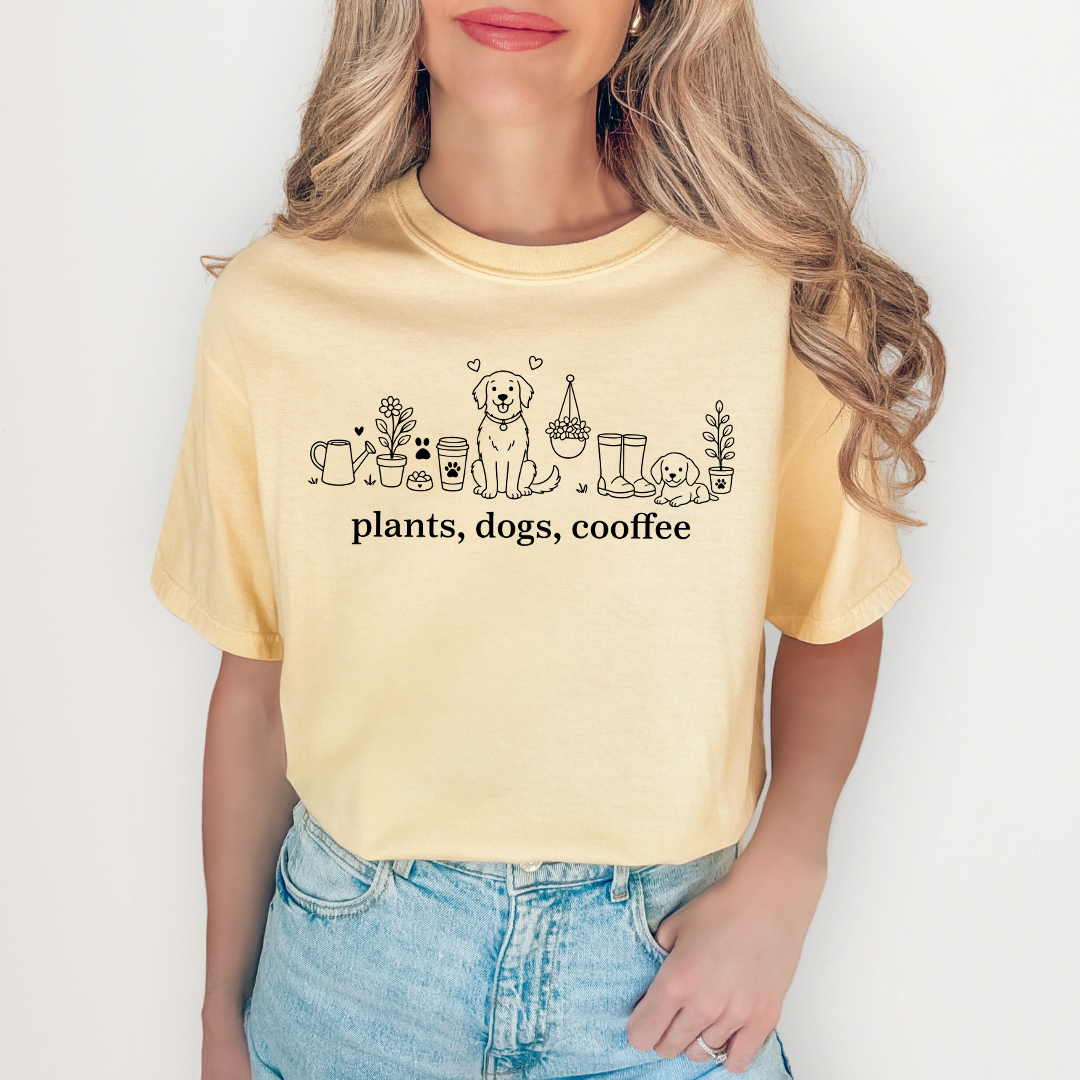 Plantas Perros Café Camiseta