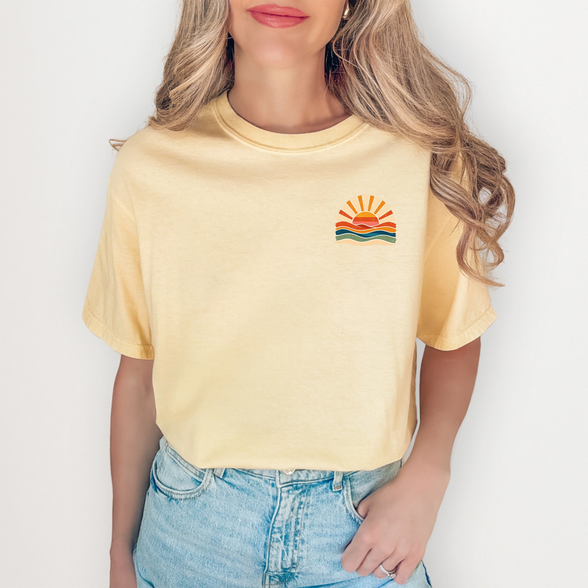 T-shirt d’été rétro « Ocean Sun »