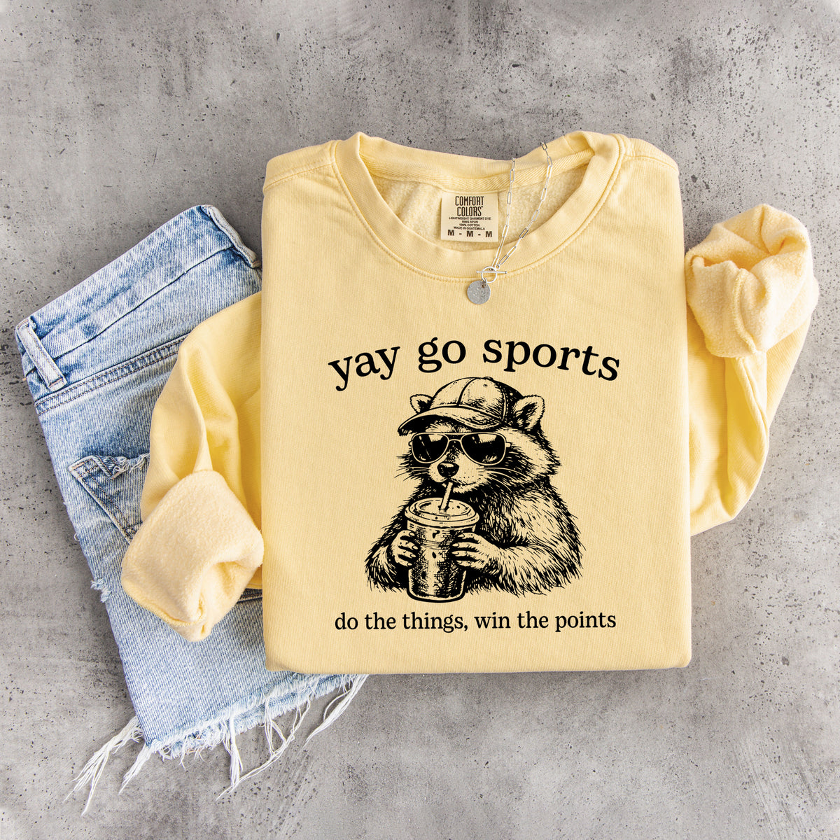 Sudadera divertida de mapache «Yay Go Sports»