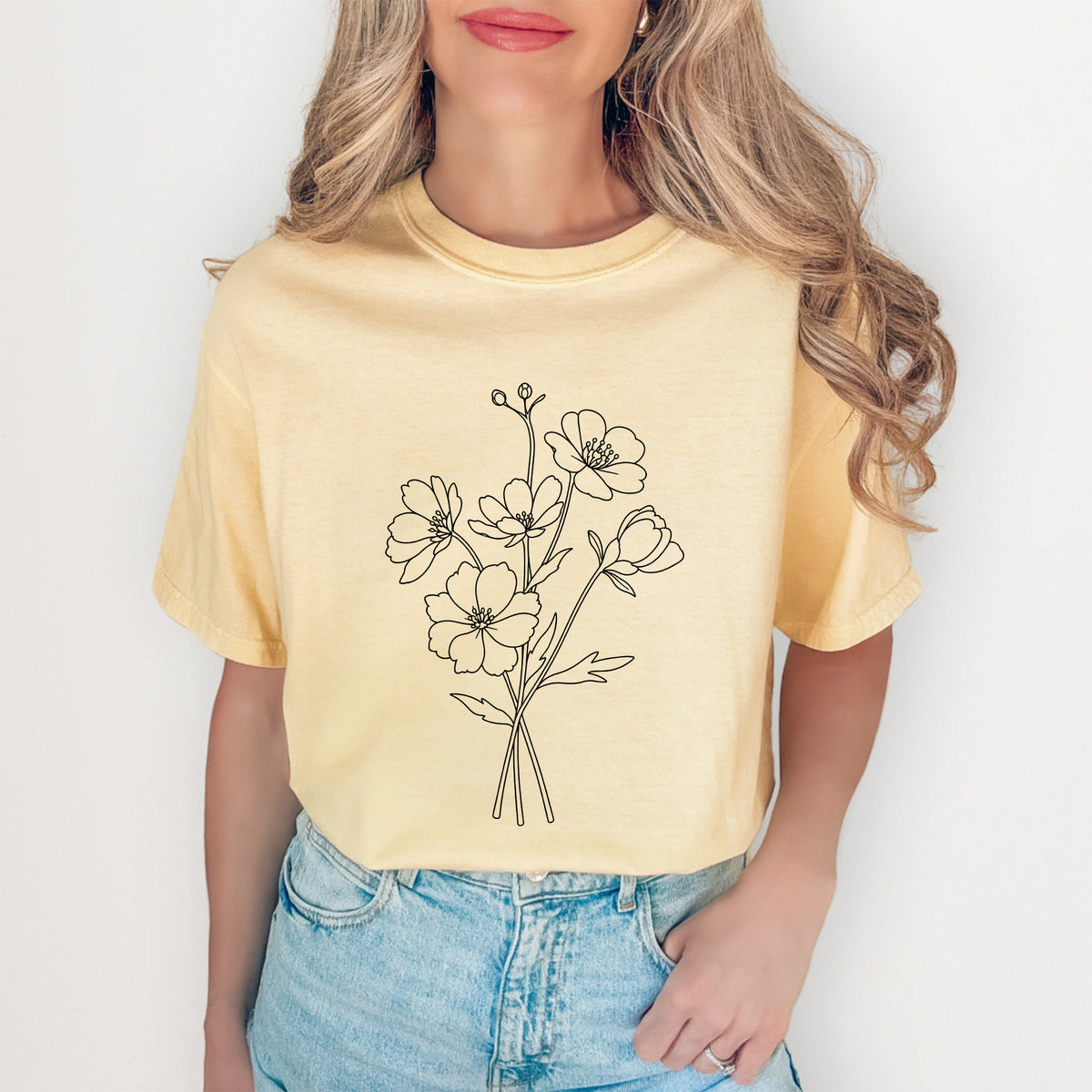 Boho-Wildblumen-T-Shirt