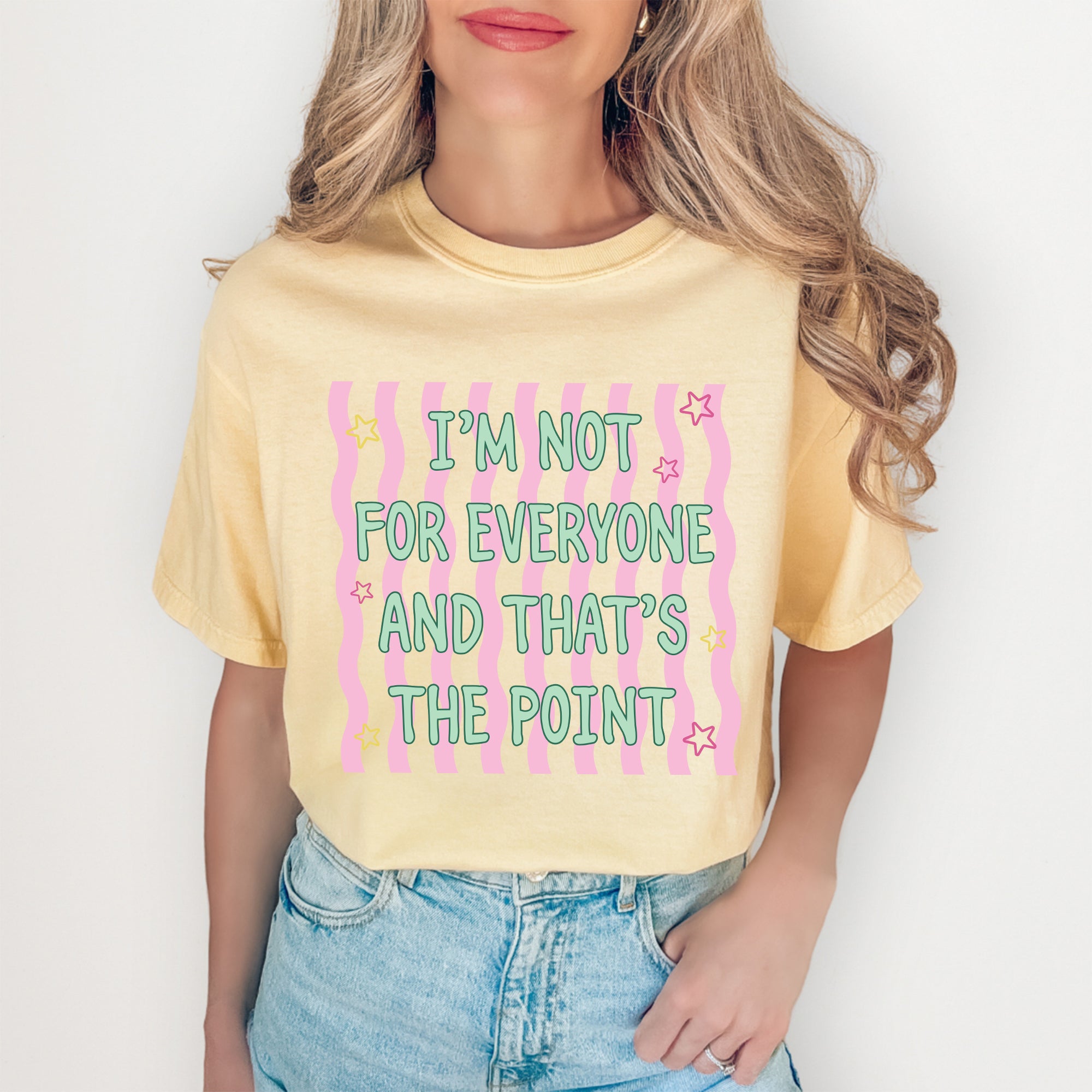 Gestreiftes T-Shirt „Ich bin nicht für jeden“