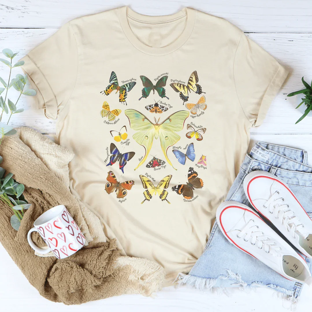 Butterflies Tee Soft Cream / S Peachy Sunday T-Shirt