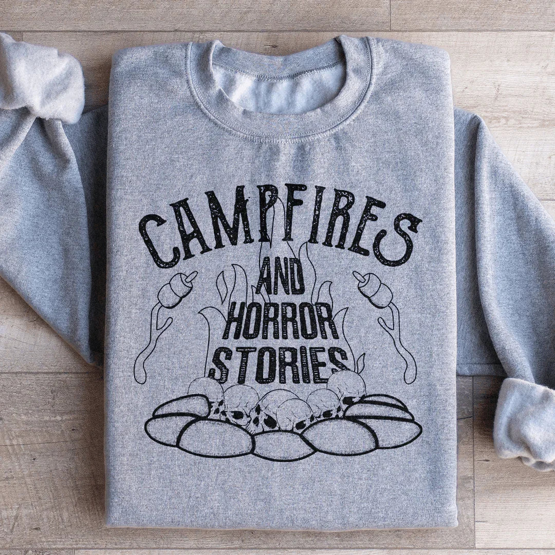 Campfires & Horror Stories Sweatshirt Peachy Sunday T-Shirt